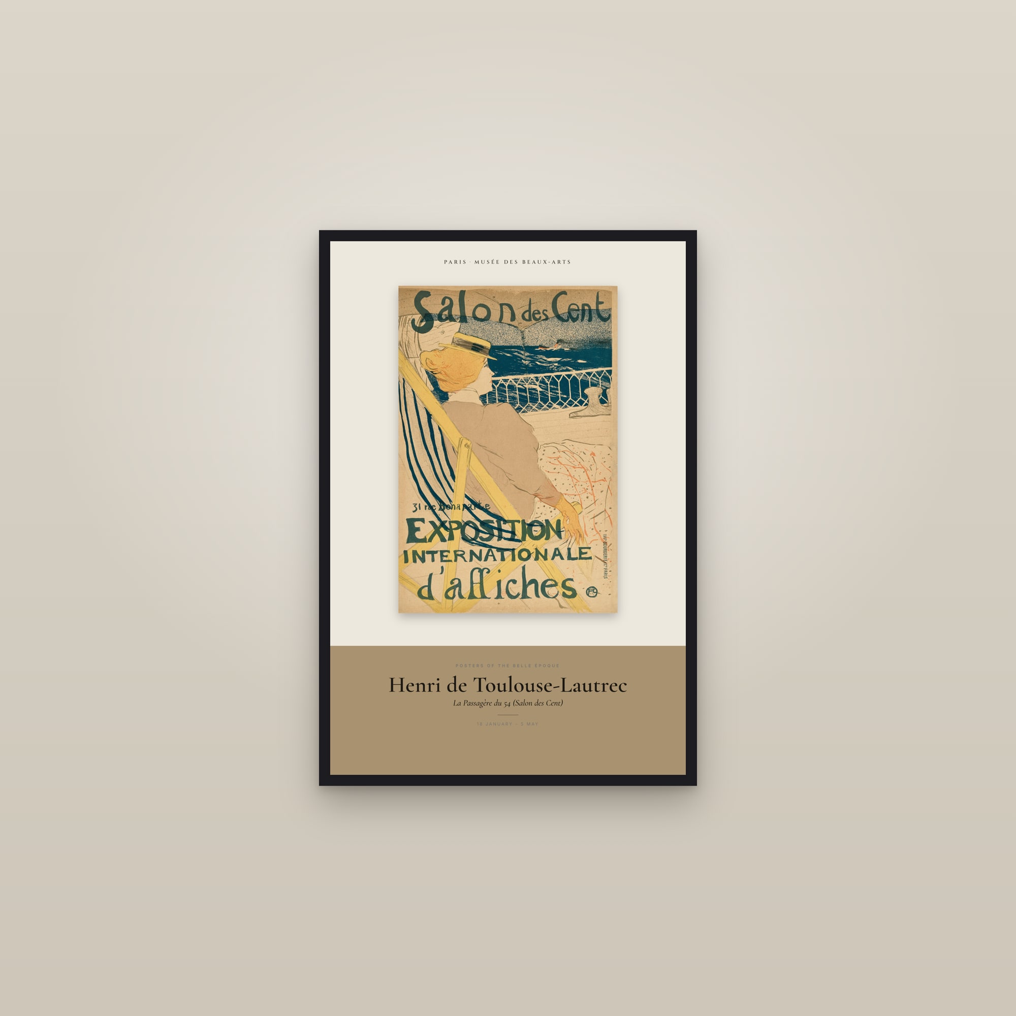 La Passagère du 54 (Salon des Cent) — Exhibition Poster — framed in a gallery setting