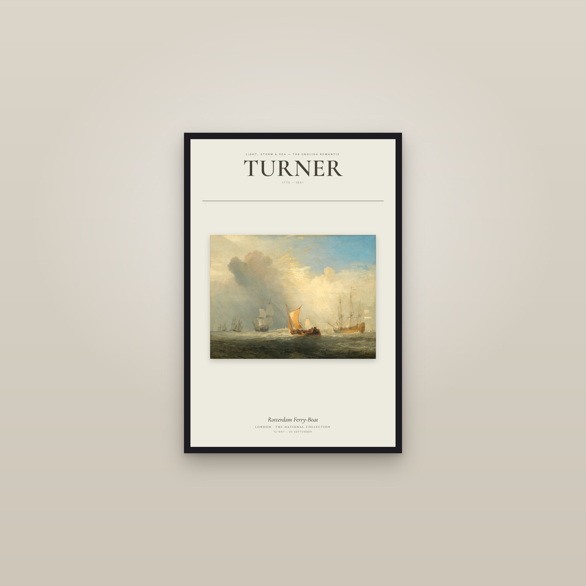 Rotterdam Ferry-Boat — Exhibition Poster — framed in a gallery setting