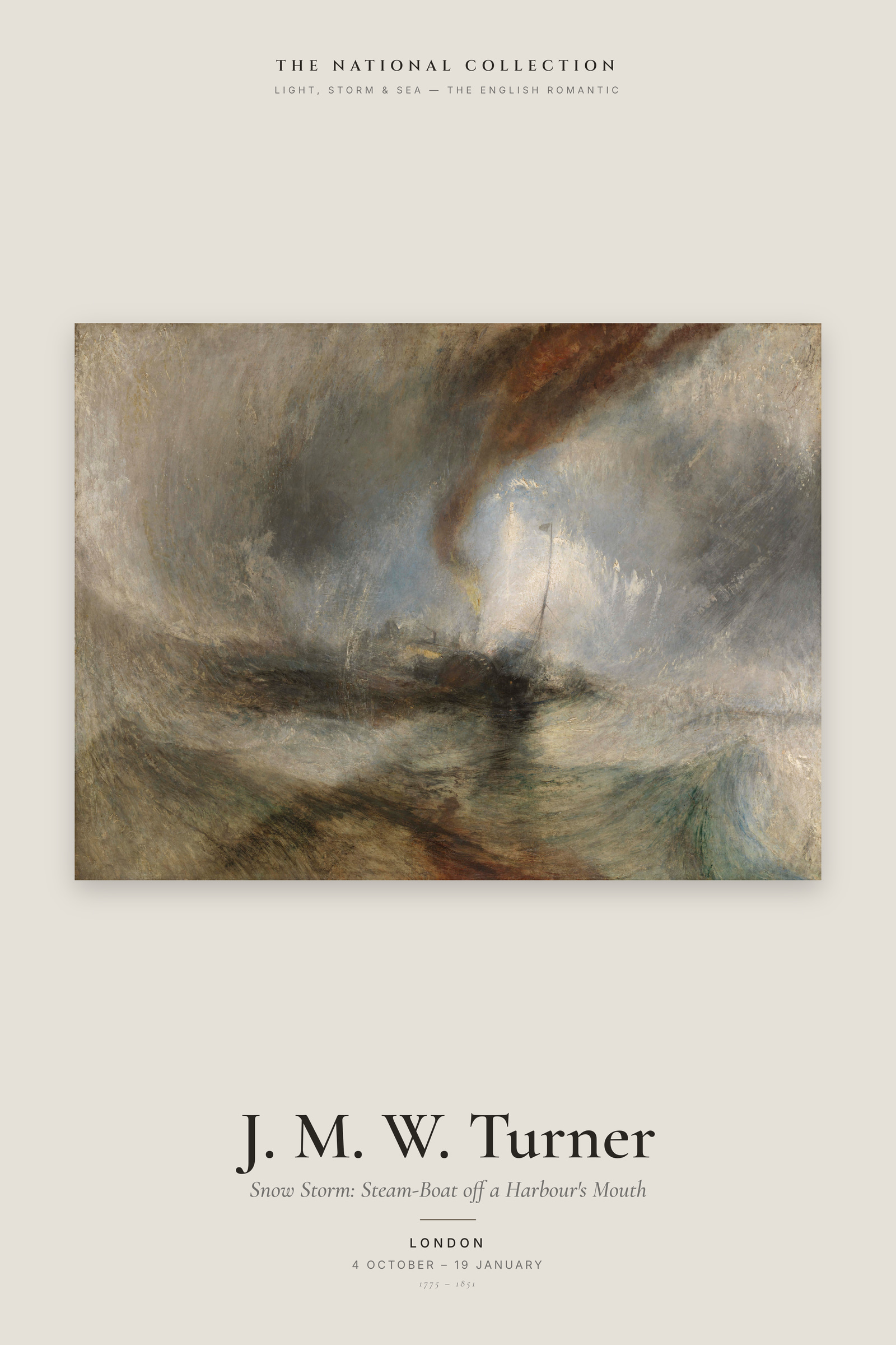 Snow Storm: Steam-Boat off a Harbour's Mouth — Exhibition Poster
