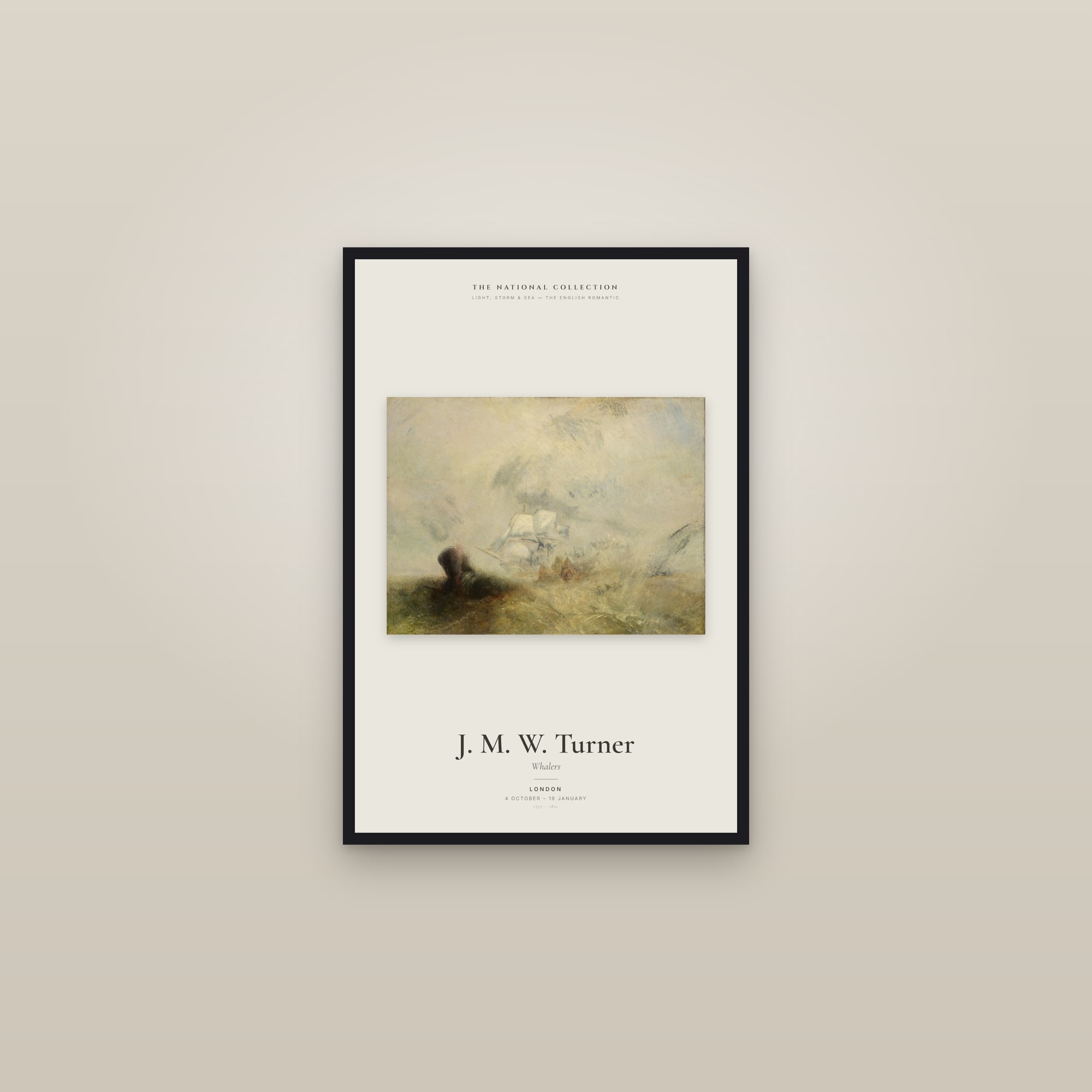 Whalers — Exhibition Poster — framed in a gallery setting