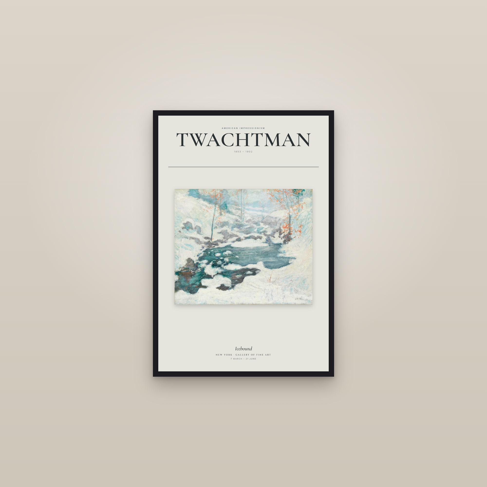 Icebound — Exhibition Poster — framed in a gallery setting