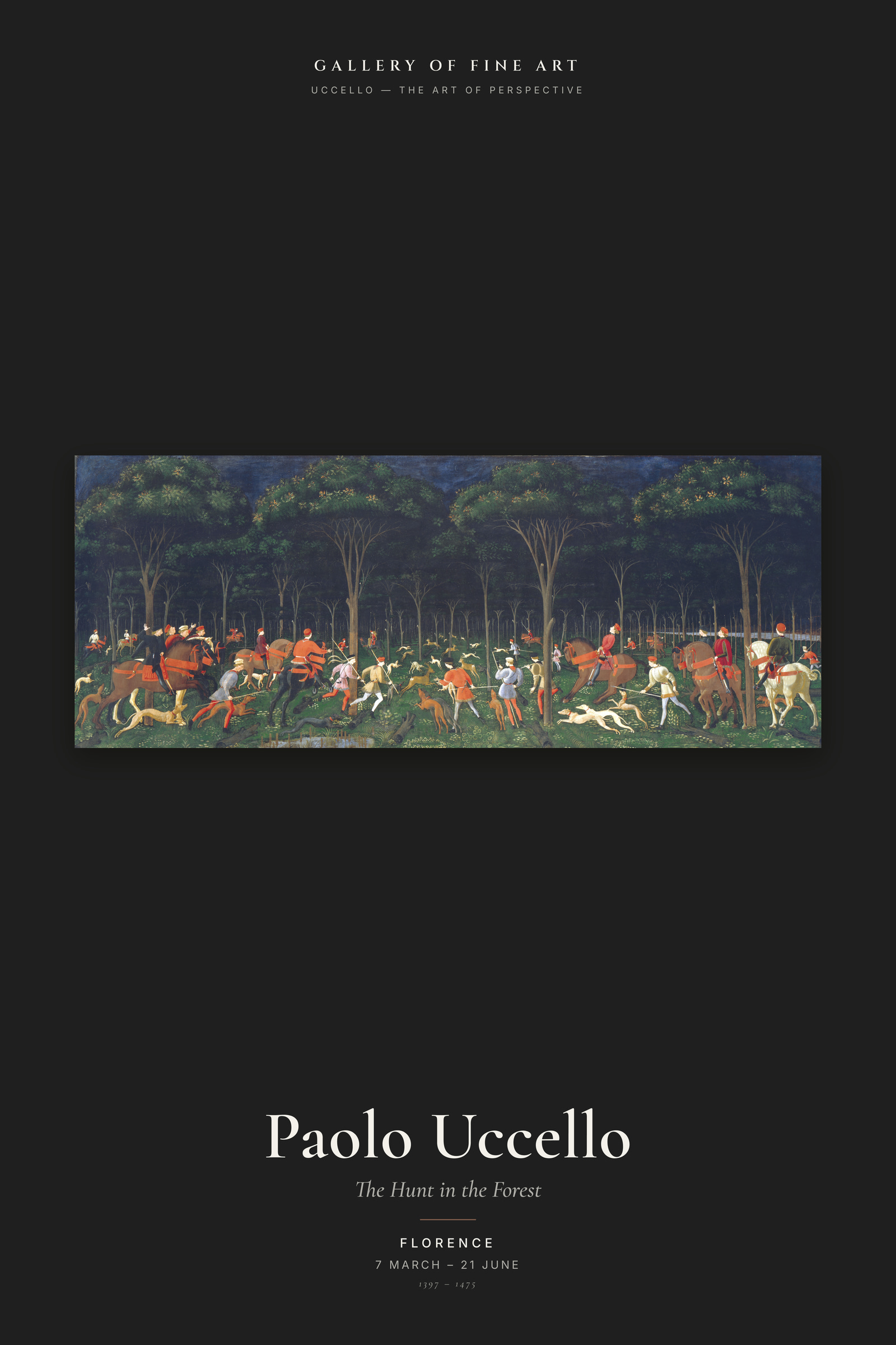 The Hunt in the Forest — Exhibition Poster