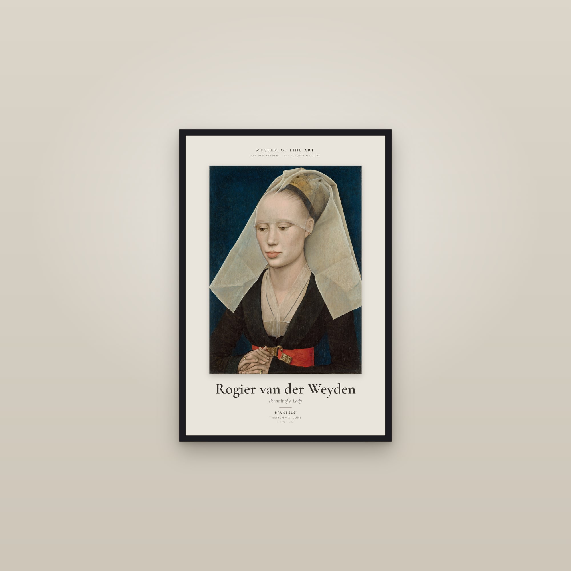 Portrait of a Lady — Exhibition Poster — framed in a gallery setting