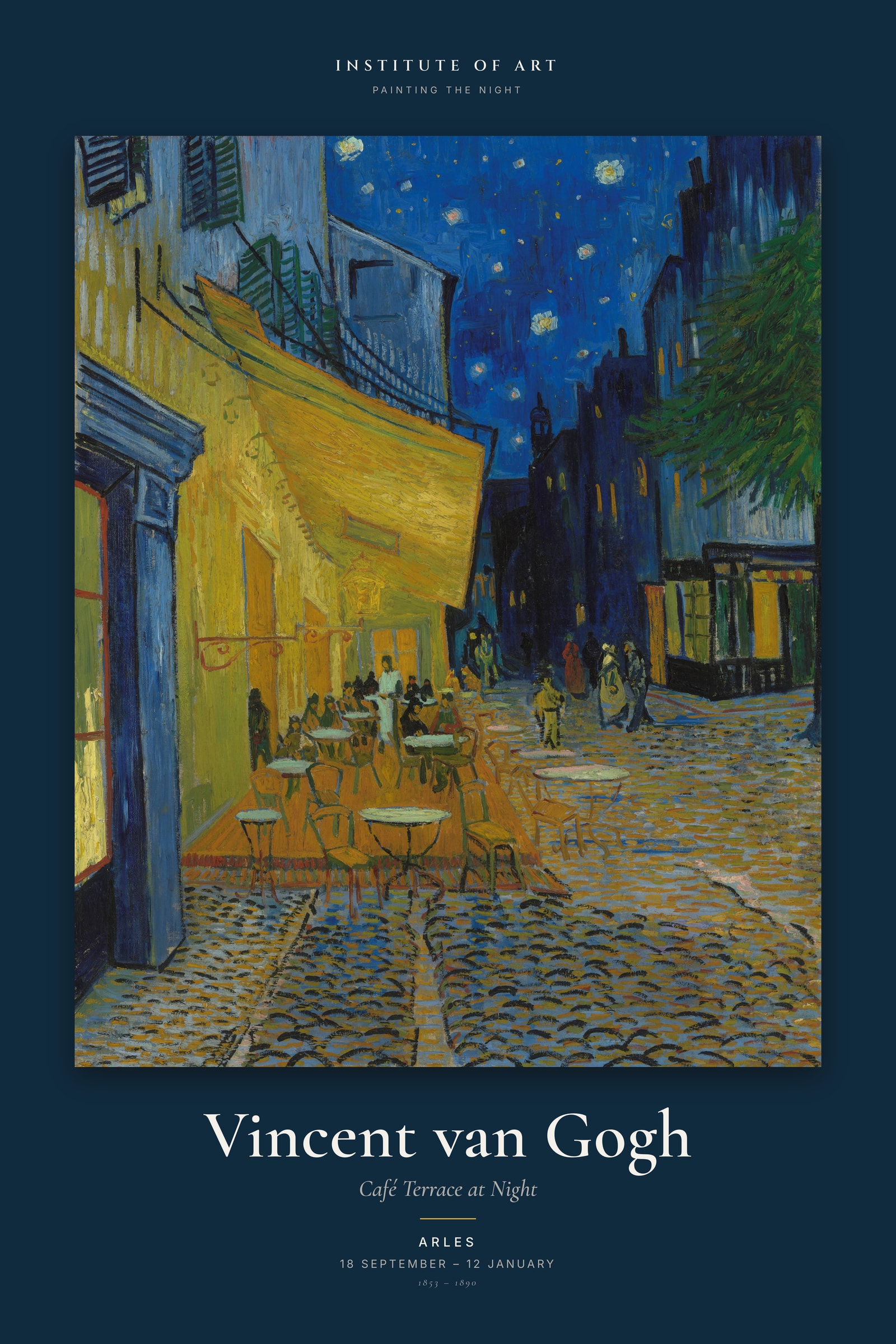 Café Terrace at Night — Exhibition Poster