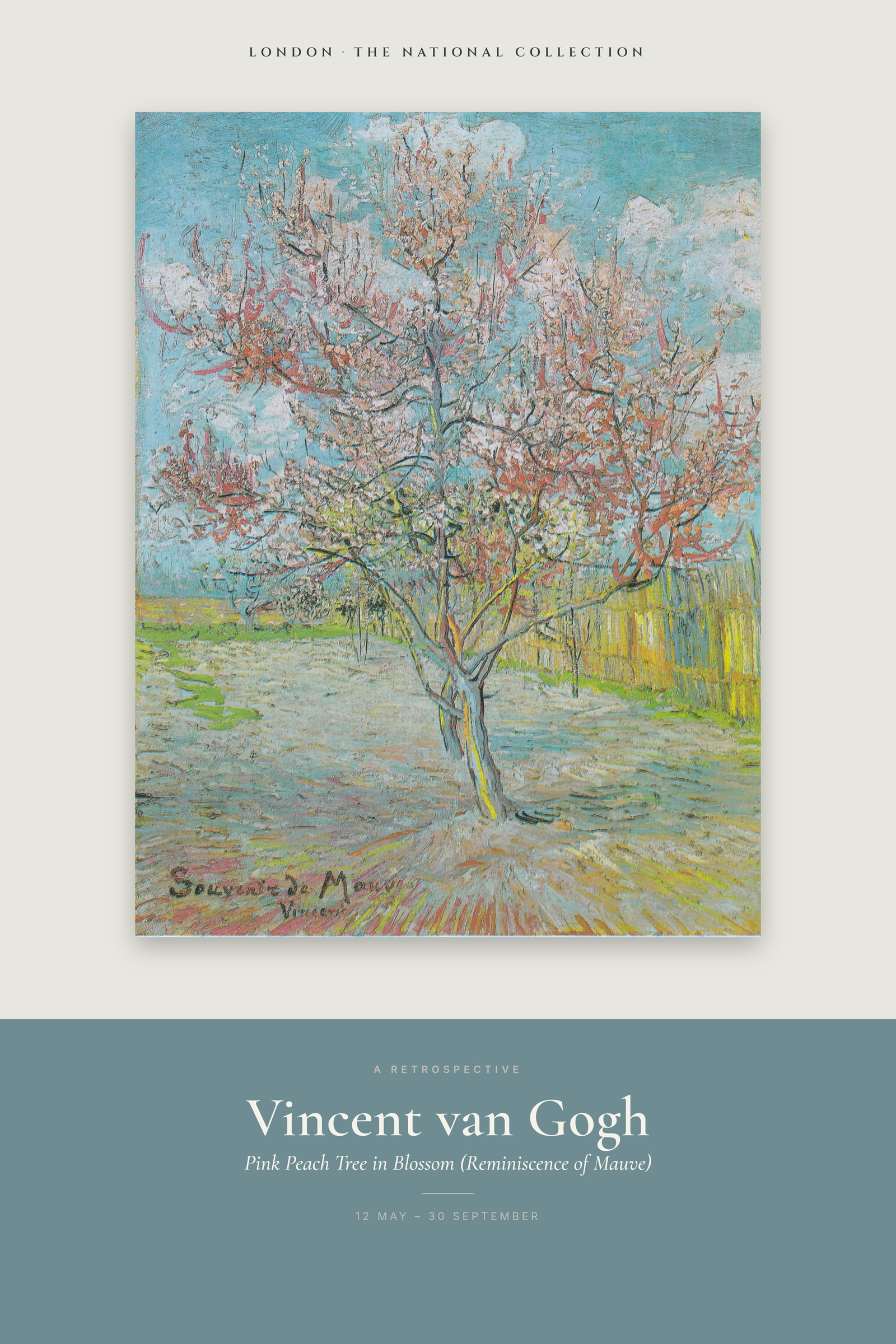 Pink Peach Tree in Blossom (Reminiscence of Mauve) — Exhibition Poster