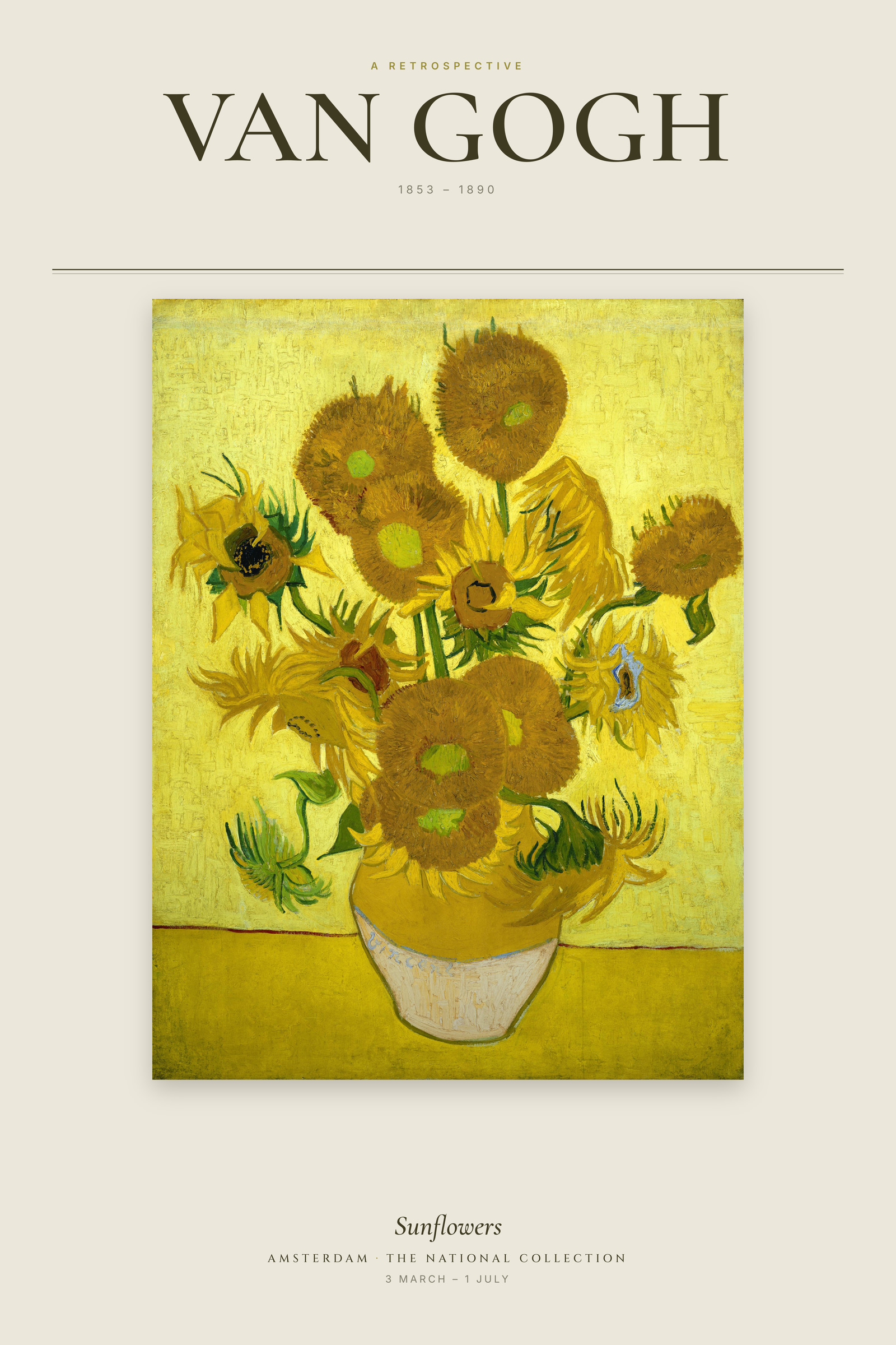 Sunflowers (Van Gogh Museum) — Exhibition Poster