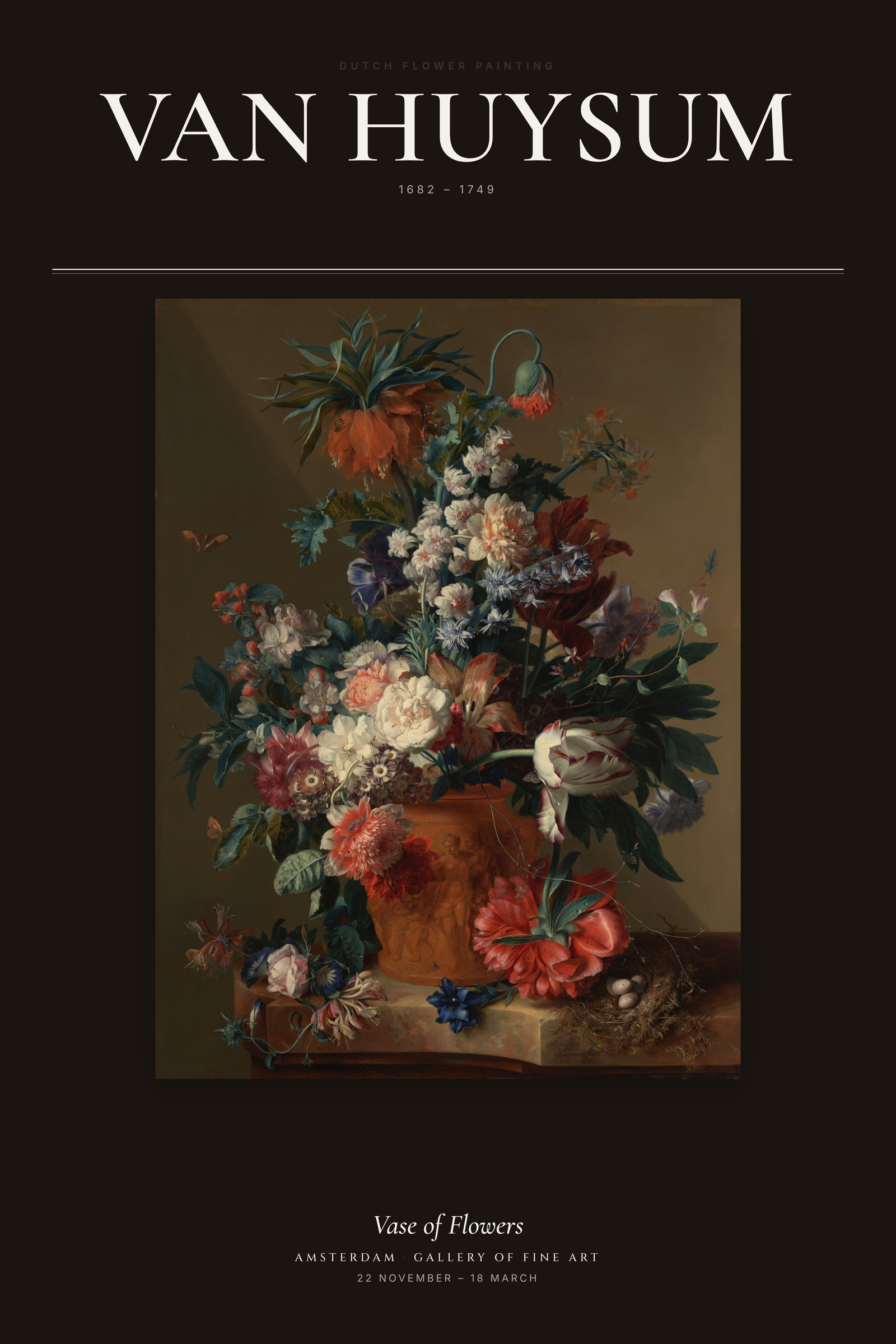 Vase of Flowers (Van Huysum) — Exhibition Poster