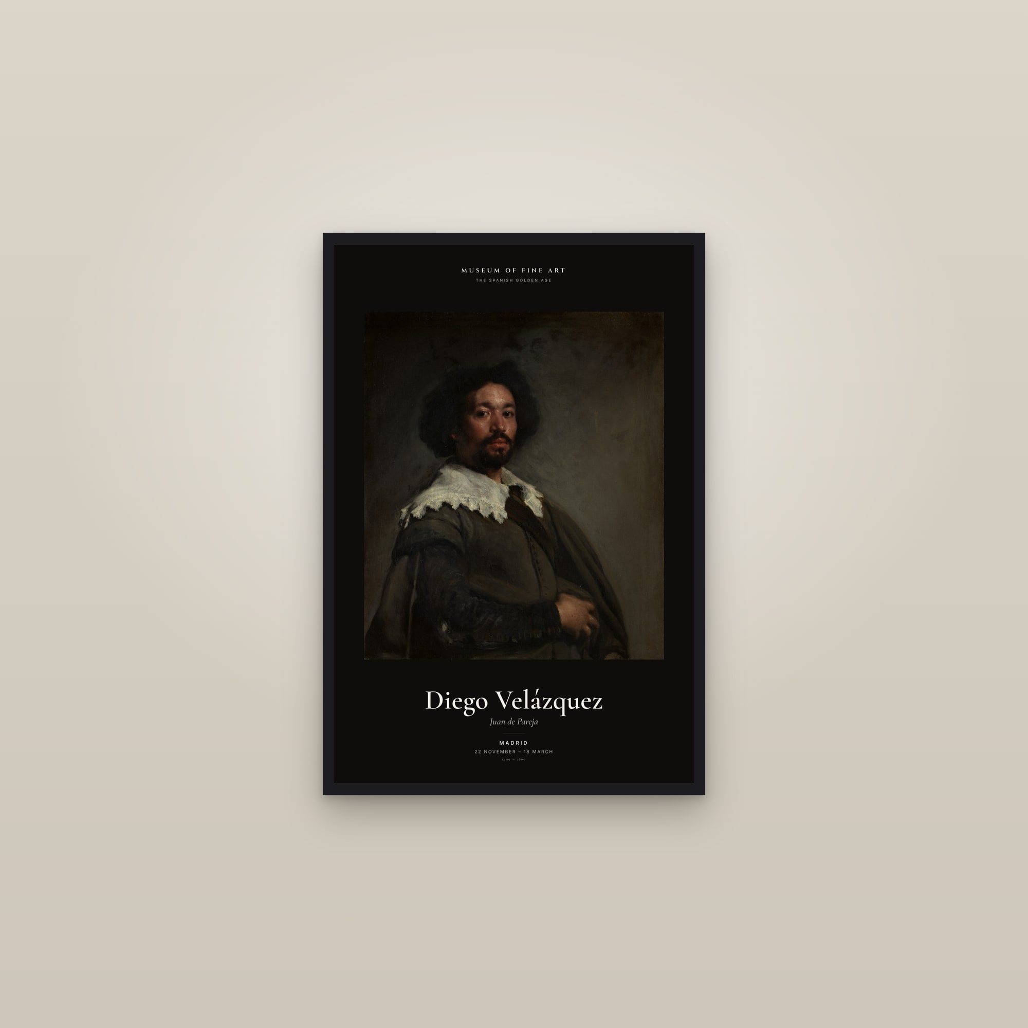 Juan de Pareja — Exhibition Poster — framed in a gallery setting
