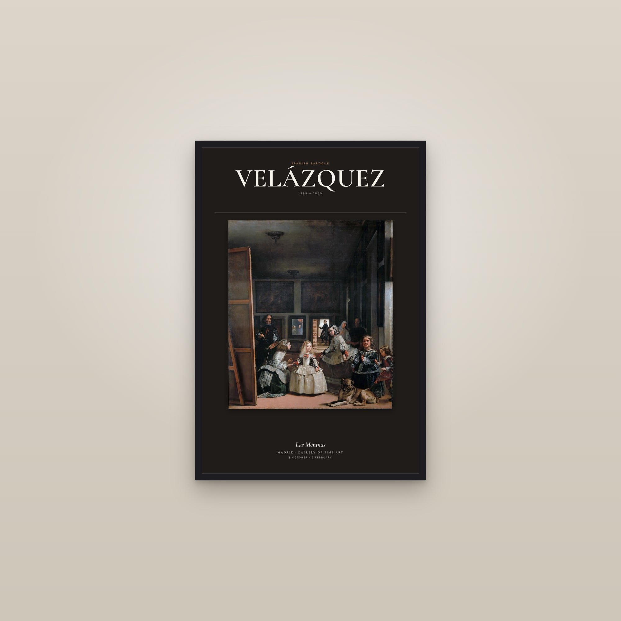 Las Meninas — Exhibition Poster — framed in a gallery setting