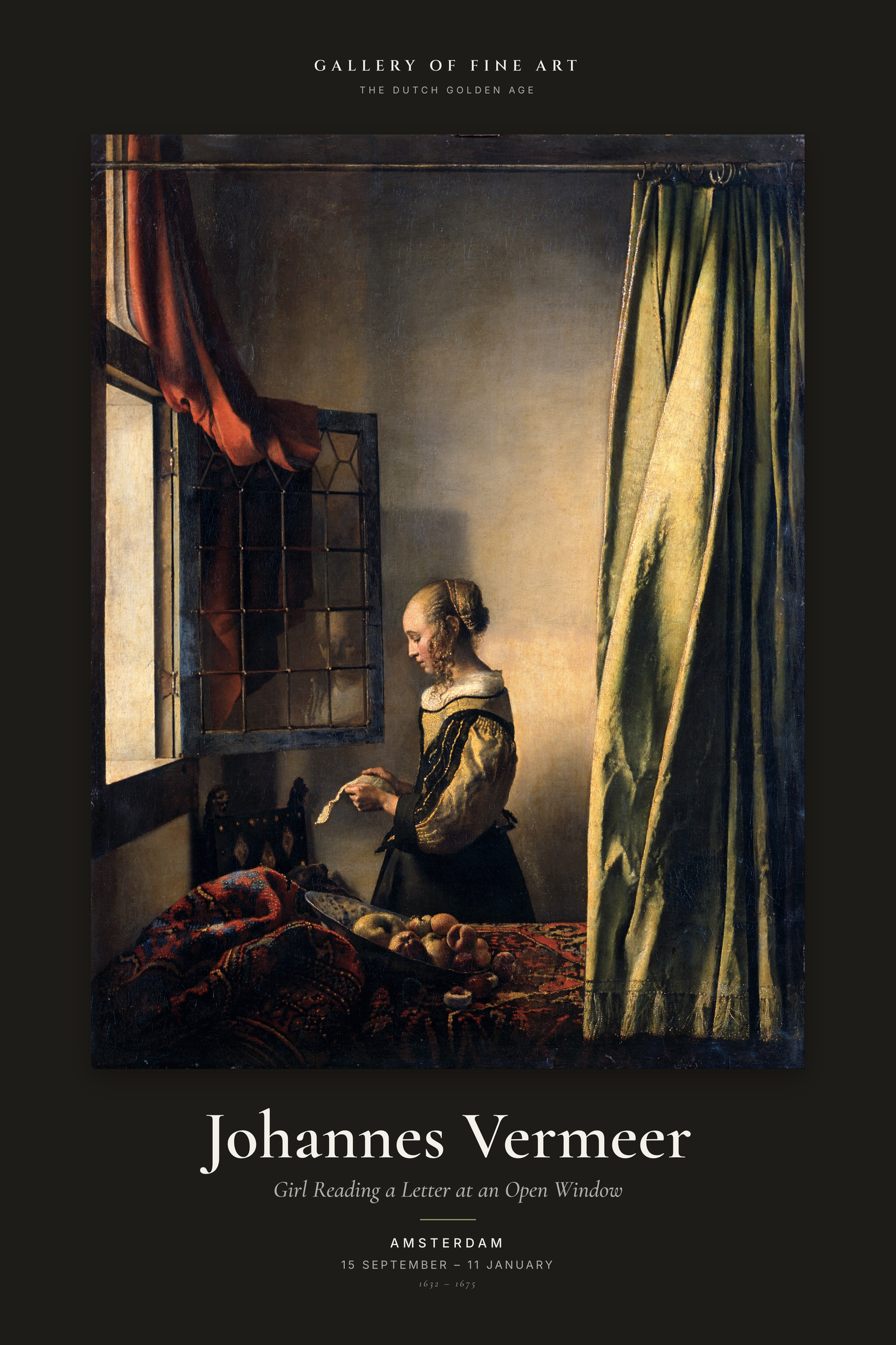 Girl Reading a Letter at an Open Window — Exhibition Poster