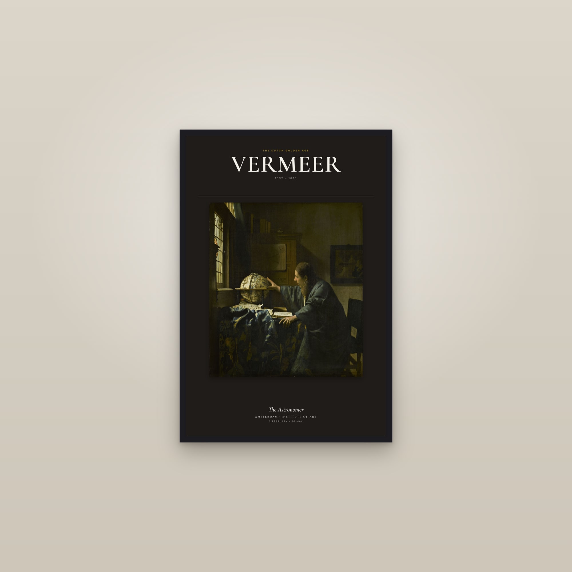 The Astronomer — Exhibition Poster — framed in a gallery setting