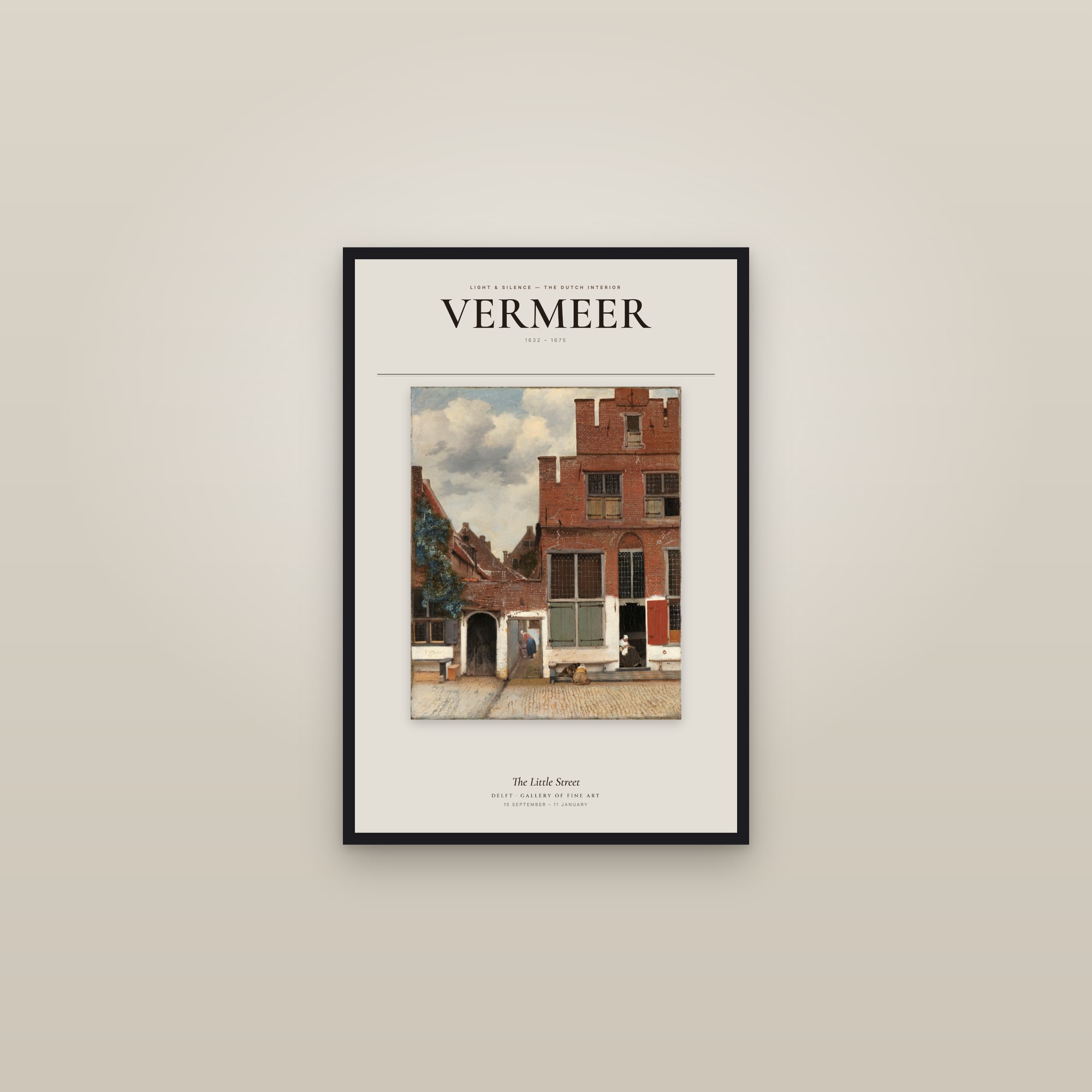 The Little Street — Exhibition Poster — framed in a gallery setting