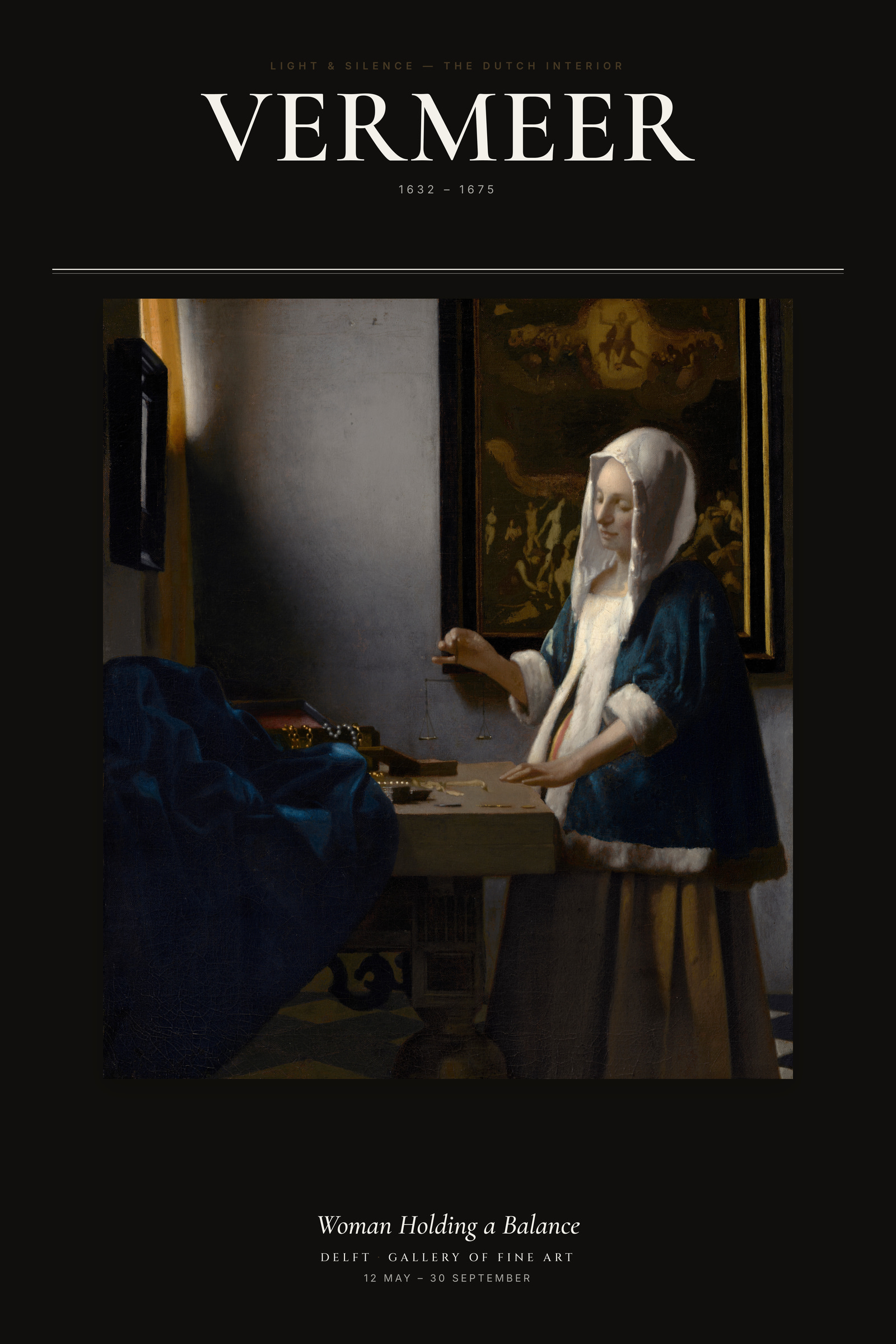 Woman Holding a Balance — Exhibition Poster
