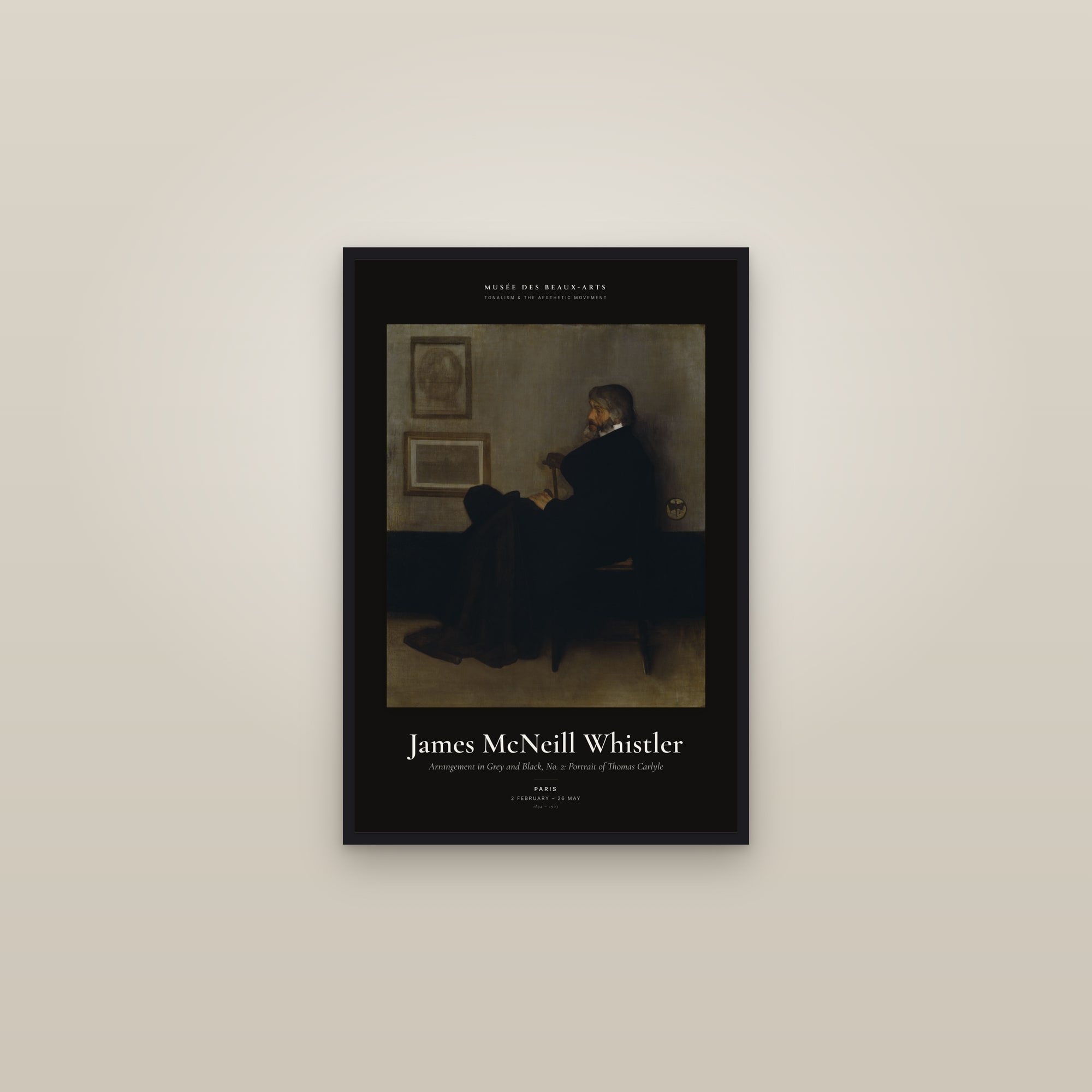 Arrangement in Grey and Black, No. 2: Portrait of Thomas Carlyle — Exhibition Poster
