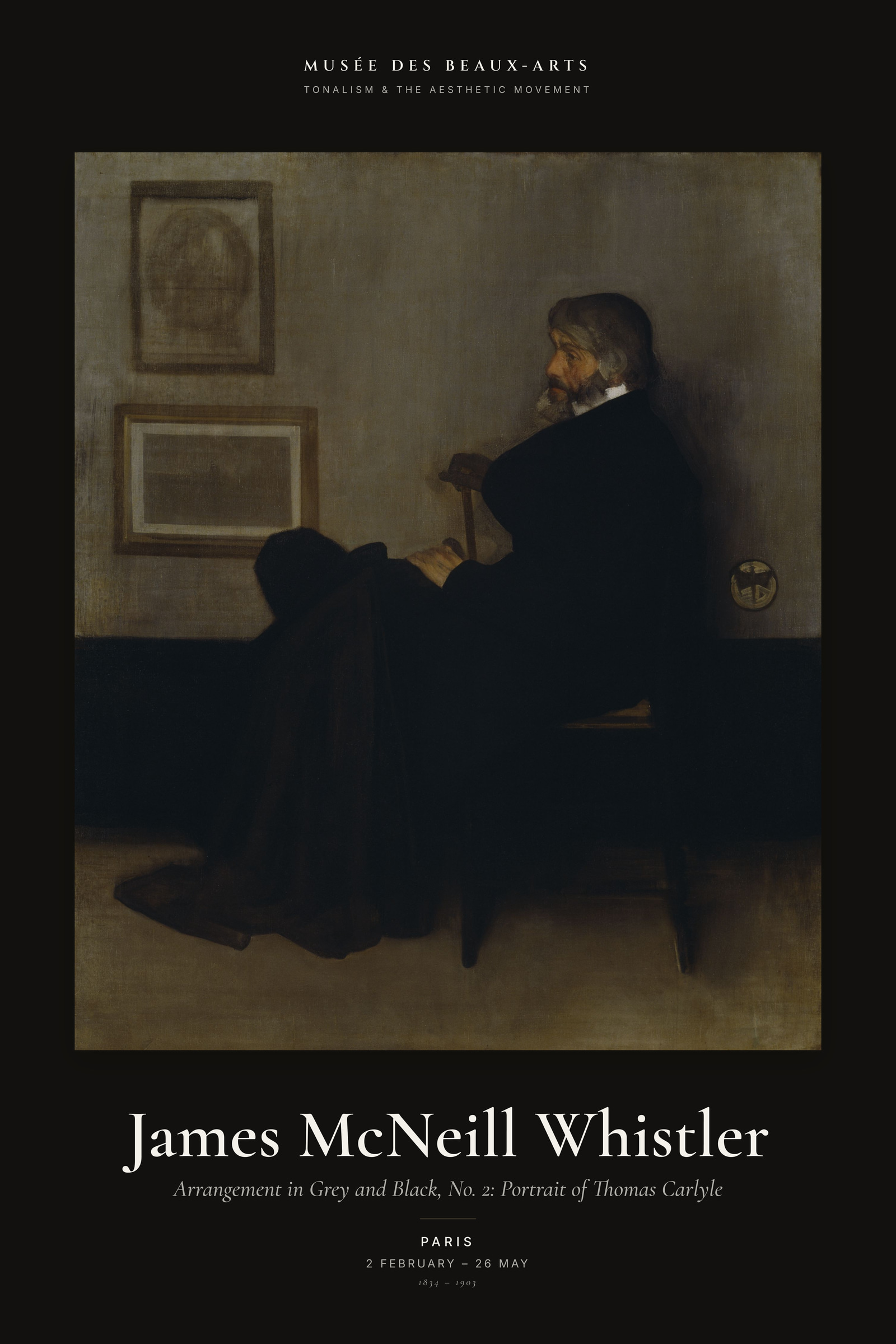 Arrangement in Grey and Black, No. 2: Portrait of Thomas Carlyle — Exhibition Poster