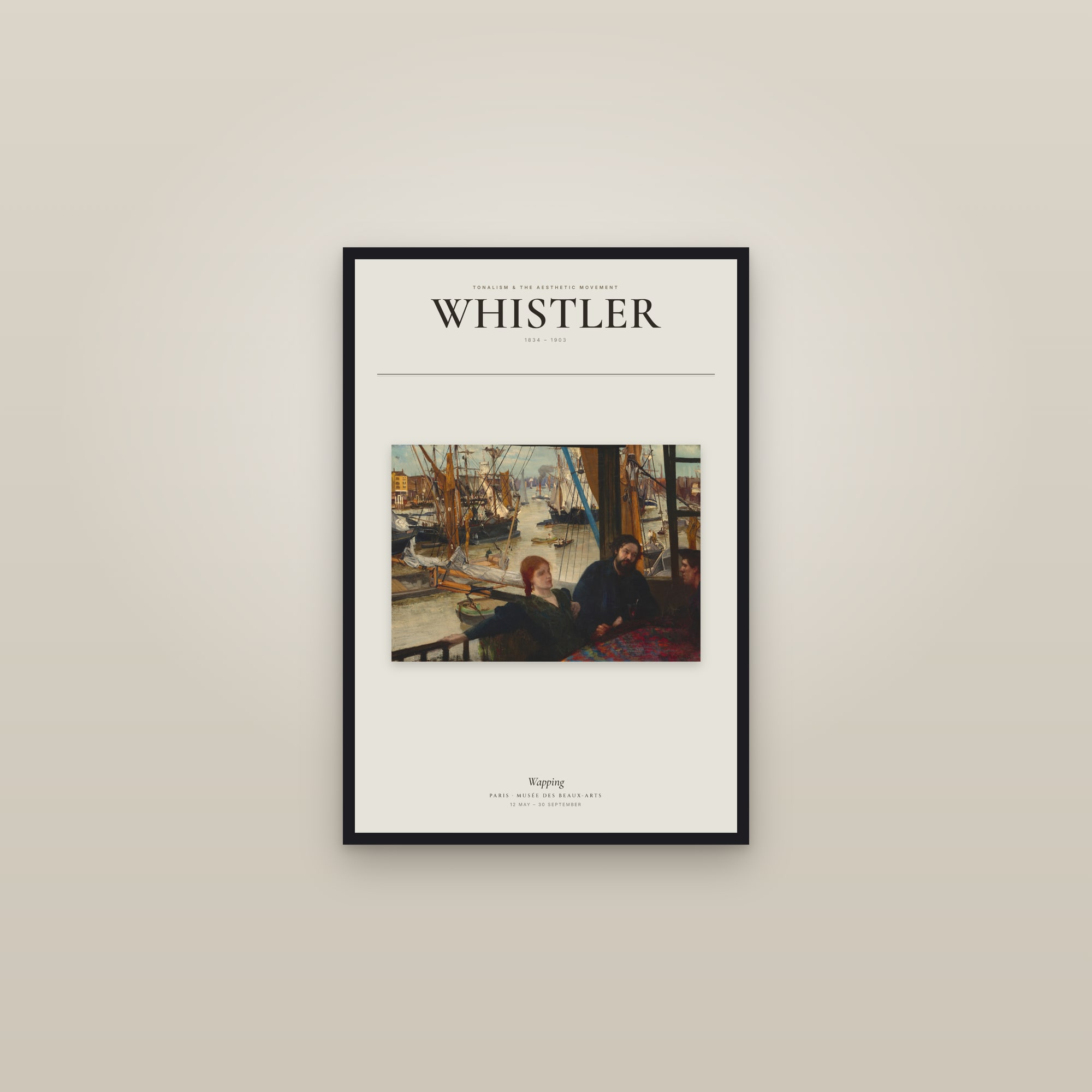 Wapping — Exhibition Poster — framed in a gallery setting