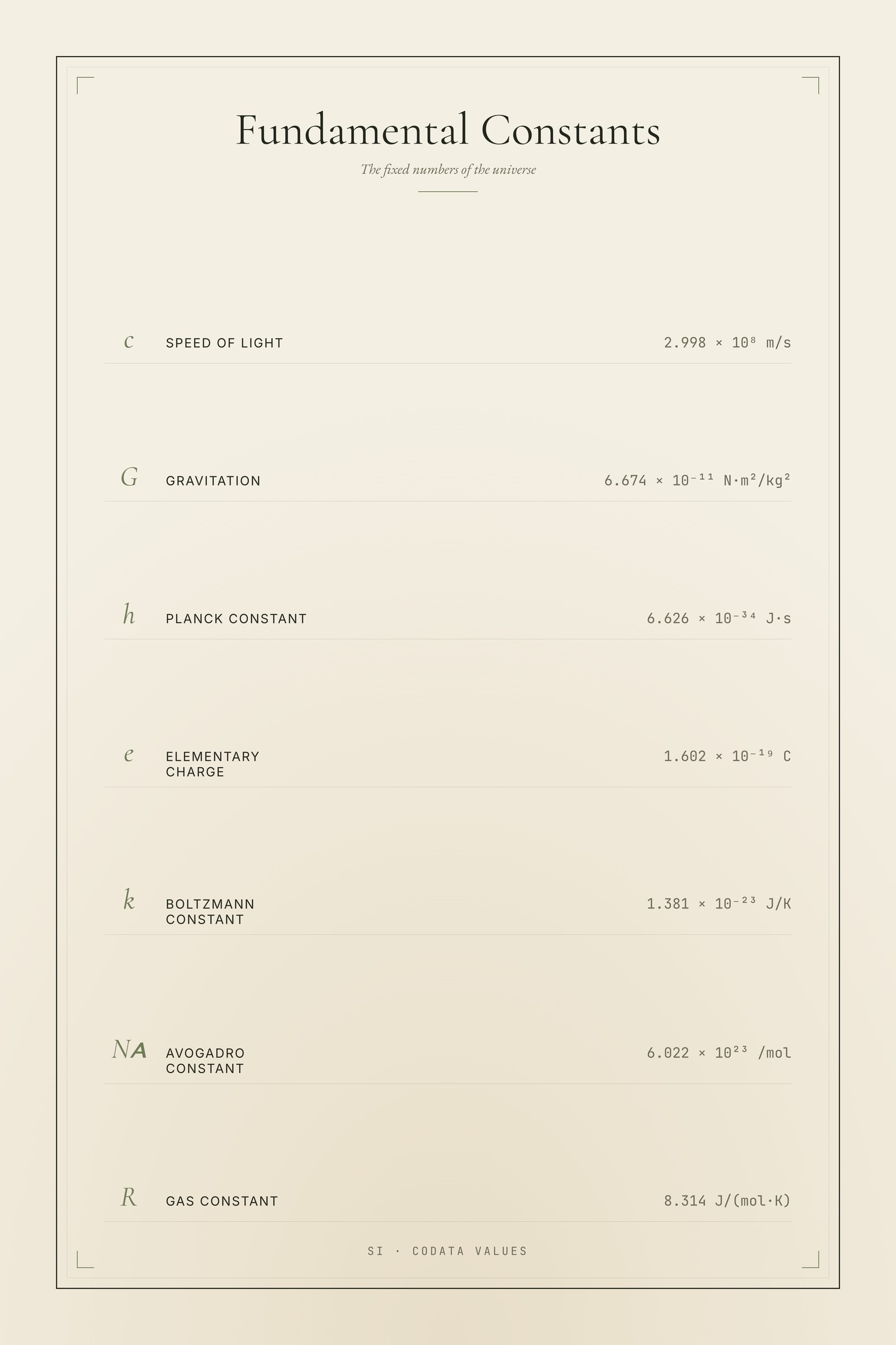 Fundamental Constants