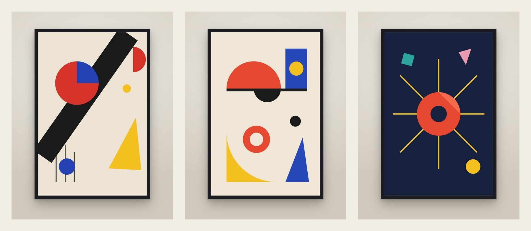 Bauhaus Trio — set of three prints