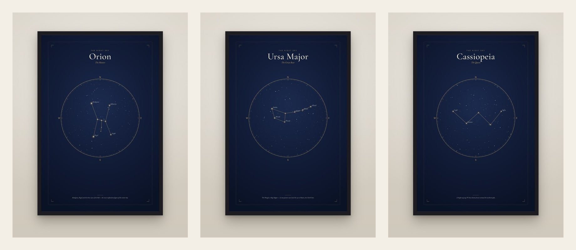Three Constellations — set of three prints