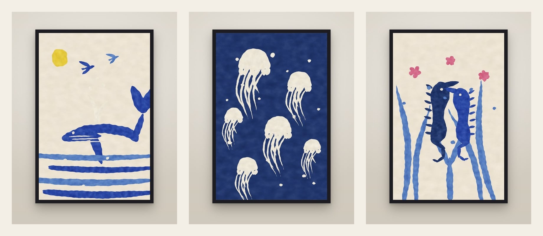 Cut-Outs from the Sea — set of three prints