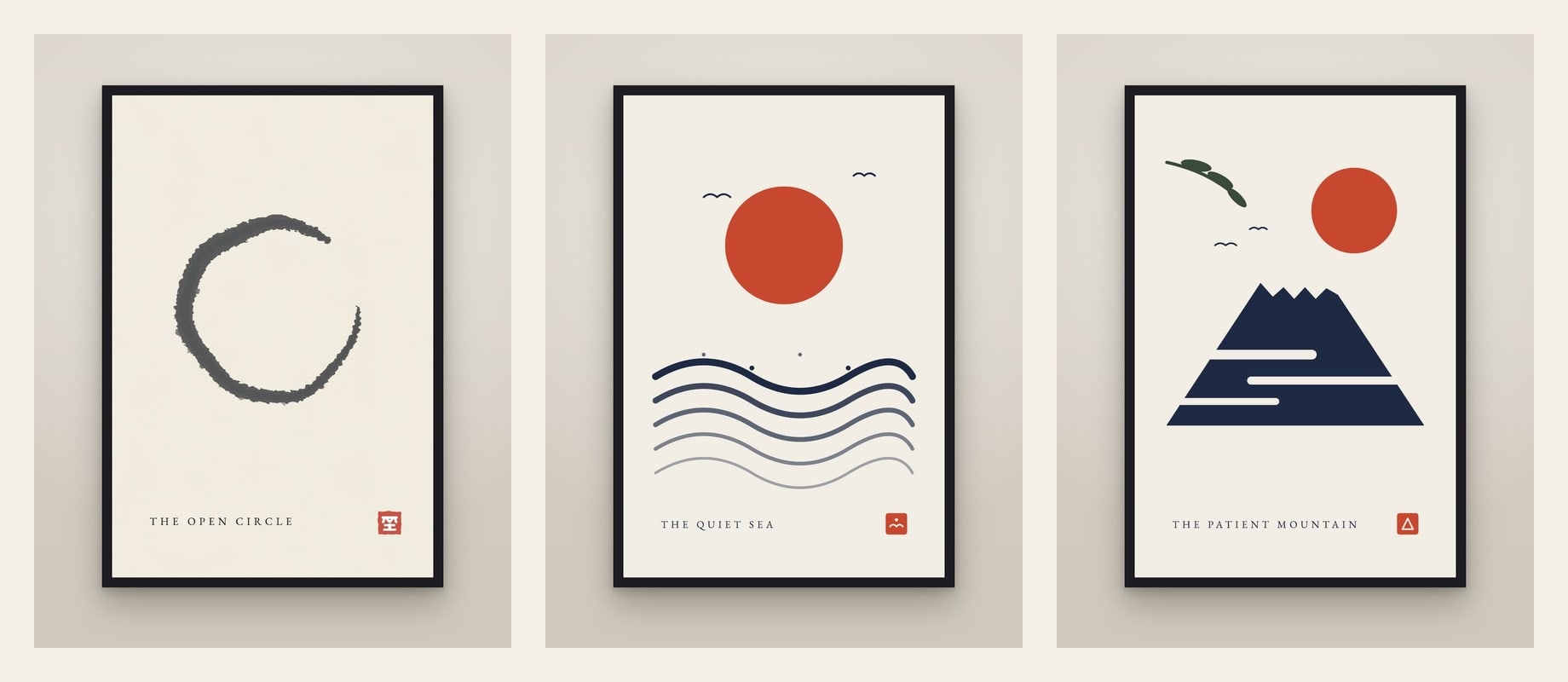 Zen Trio — set of three prints