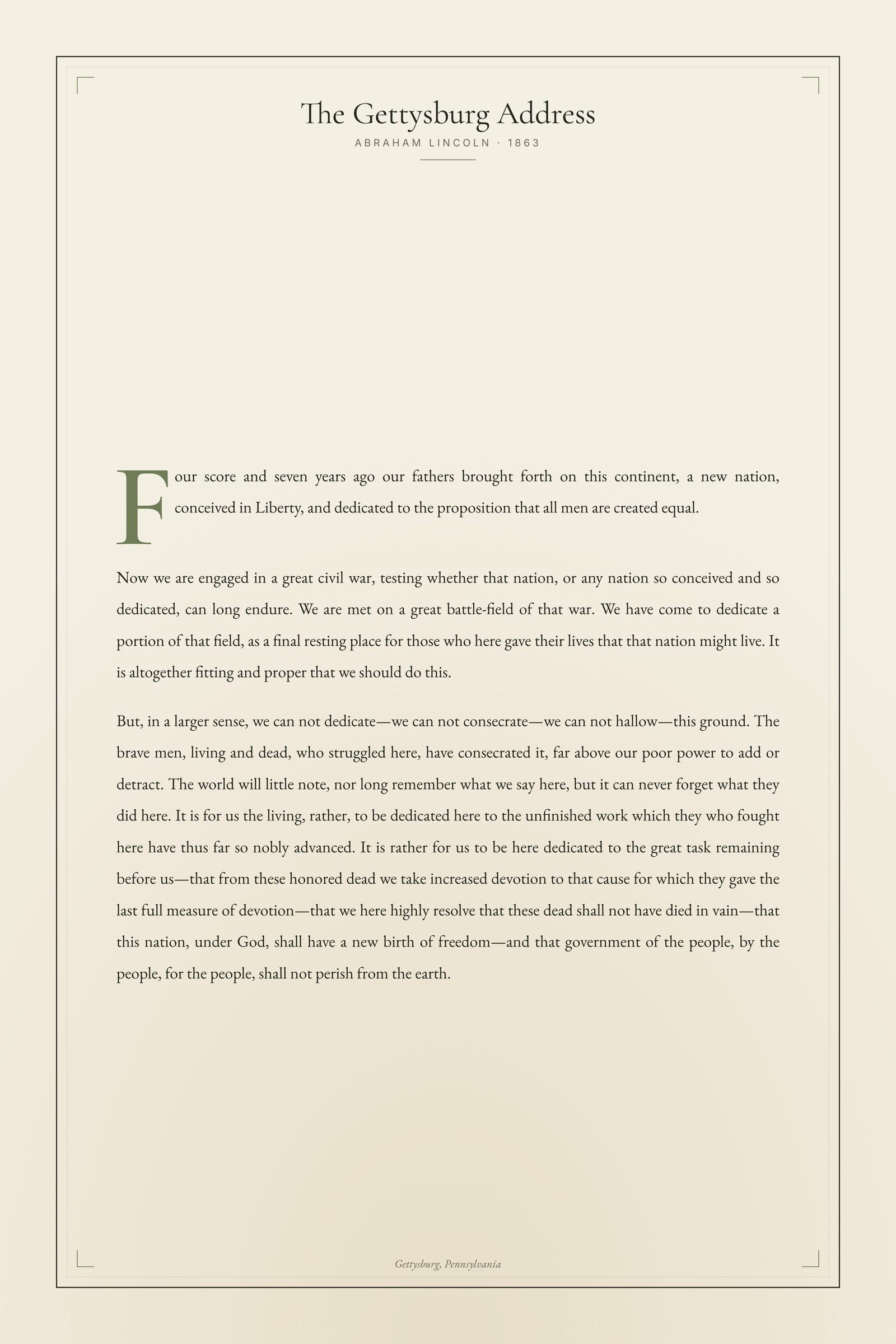 The Gettysburg Address
