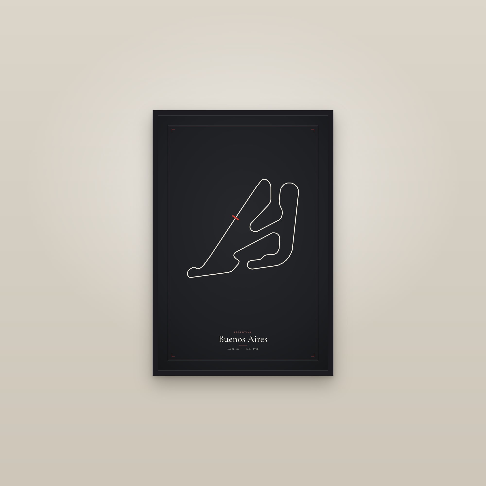 Buenos Aires — Circuit Print — framed in a gallery setting