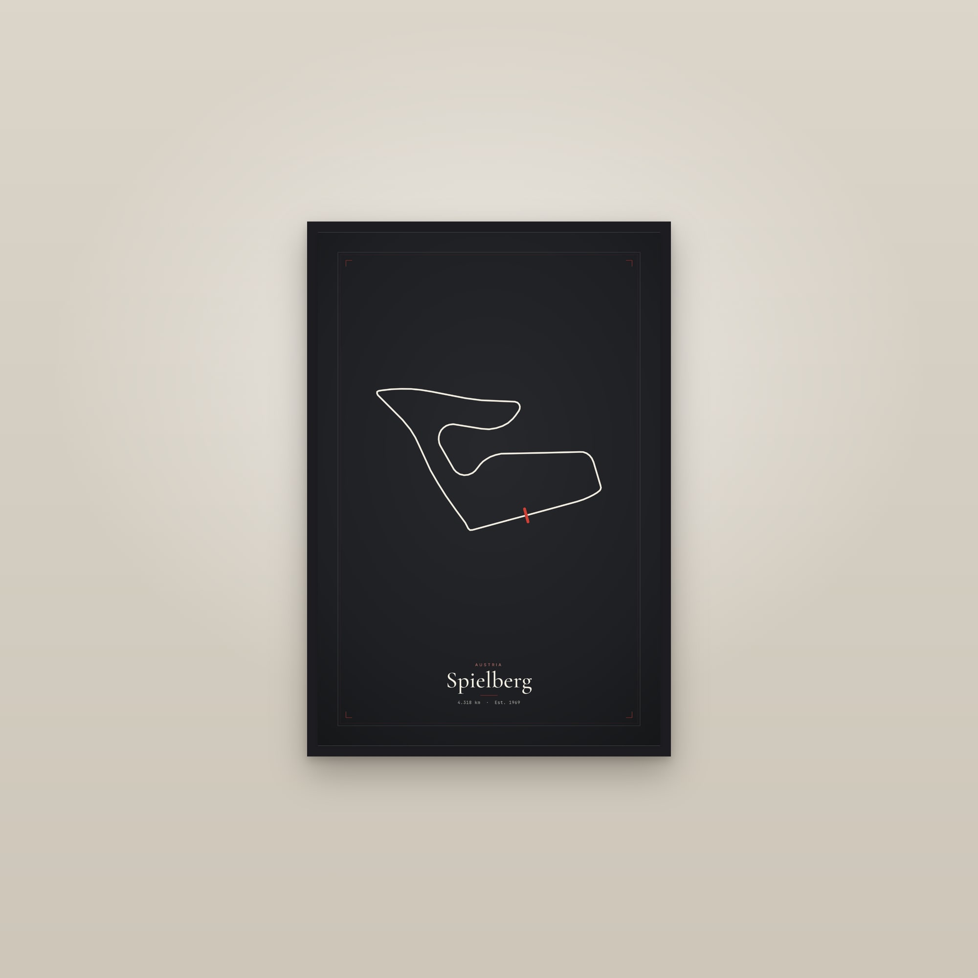 Spielberg — Circuit Print — framed in a gallery setting