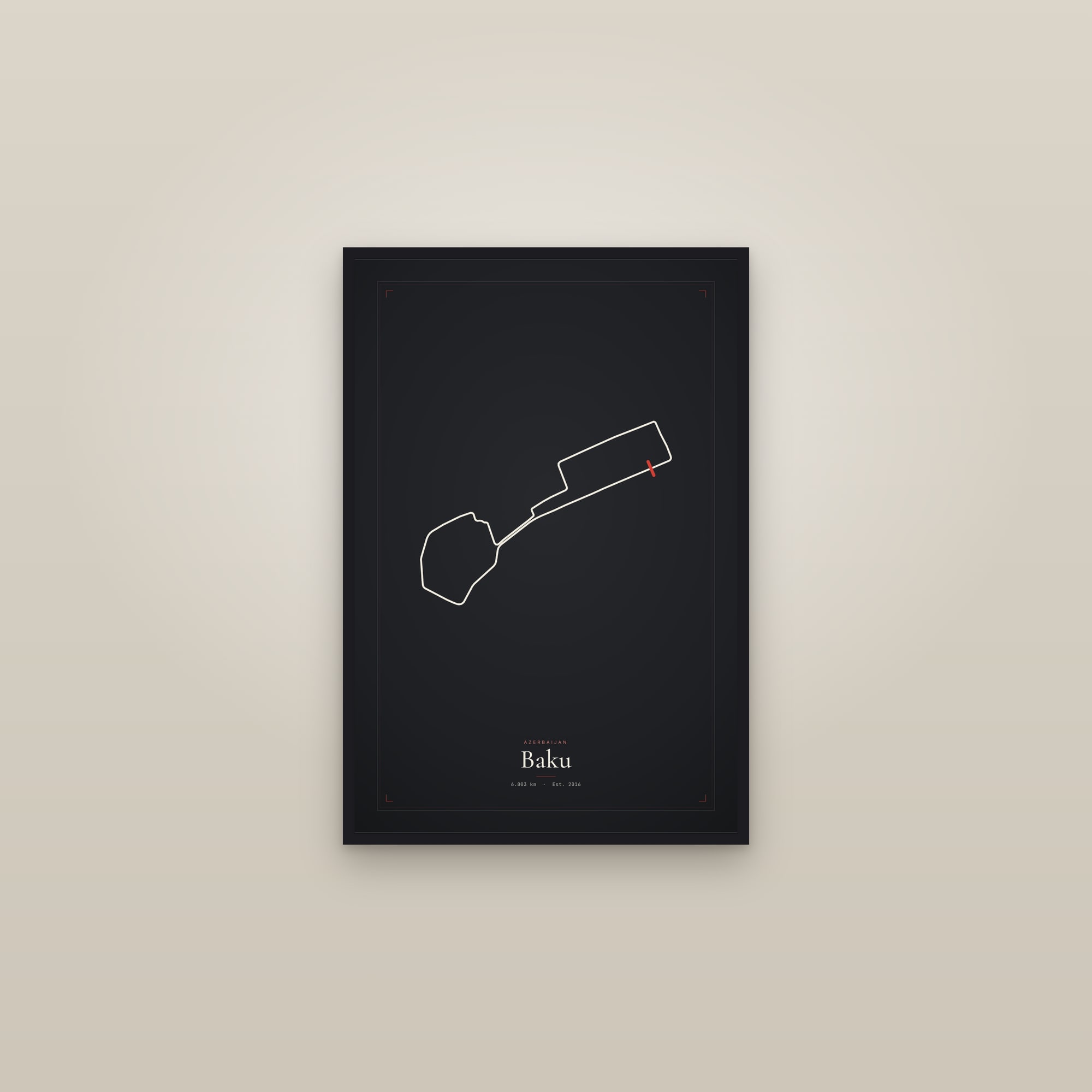 Baku — Circuit Print — framed in a gallery setting