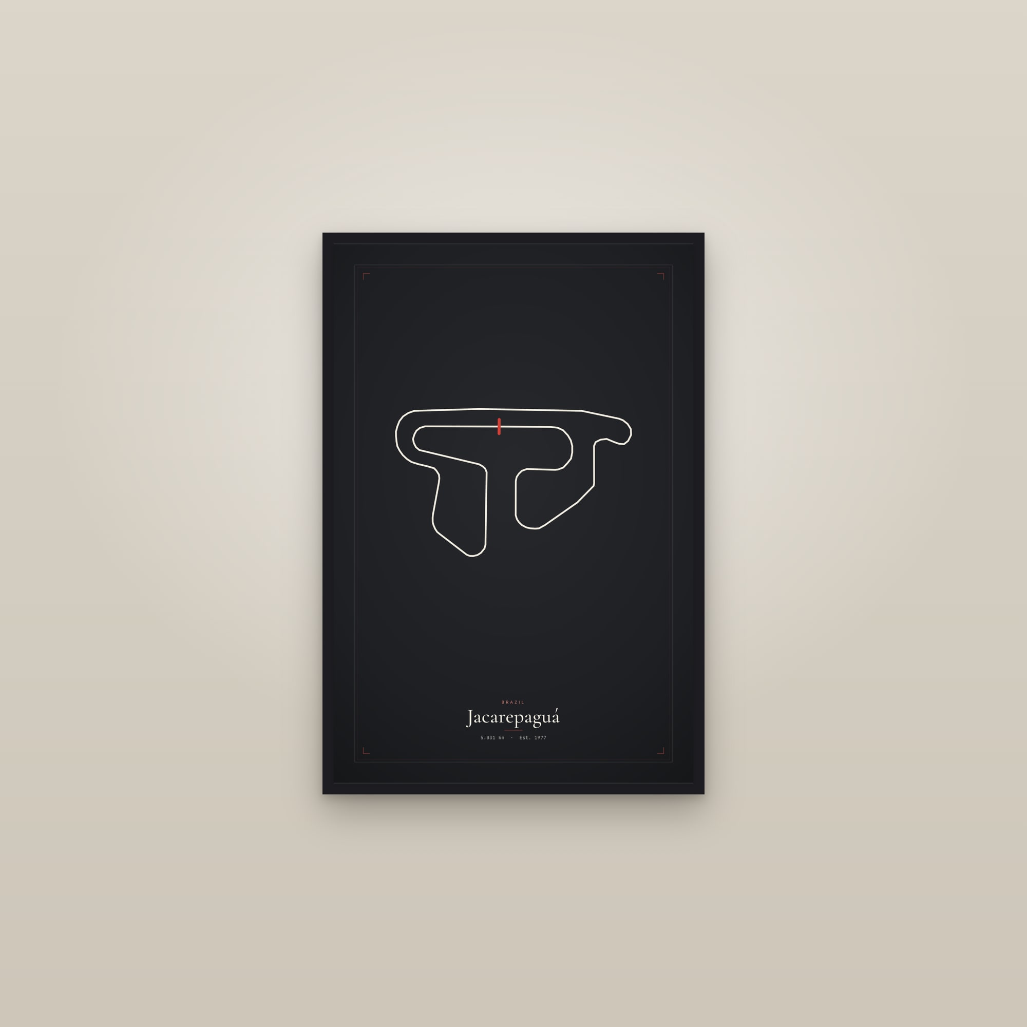 Jacarepaguá — Circuit Print — framed in a gallery setting