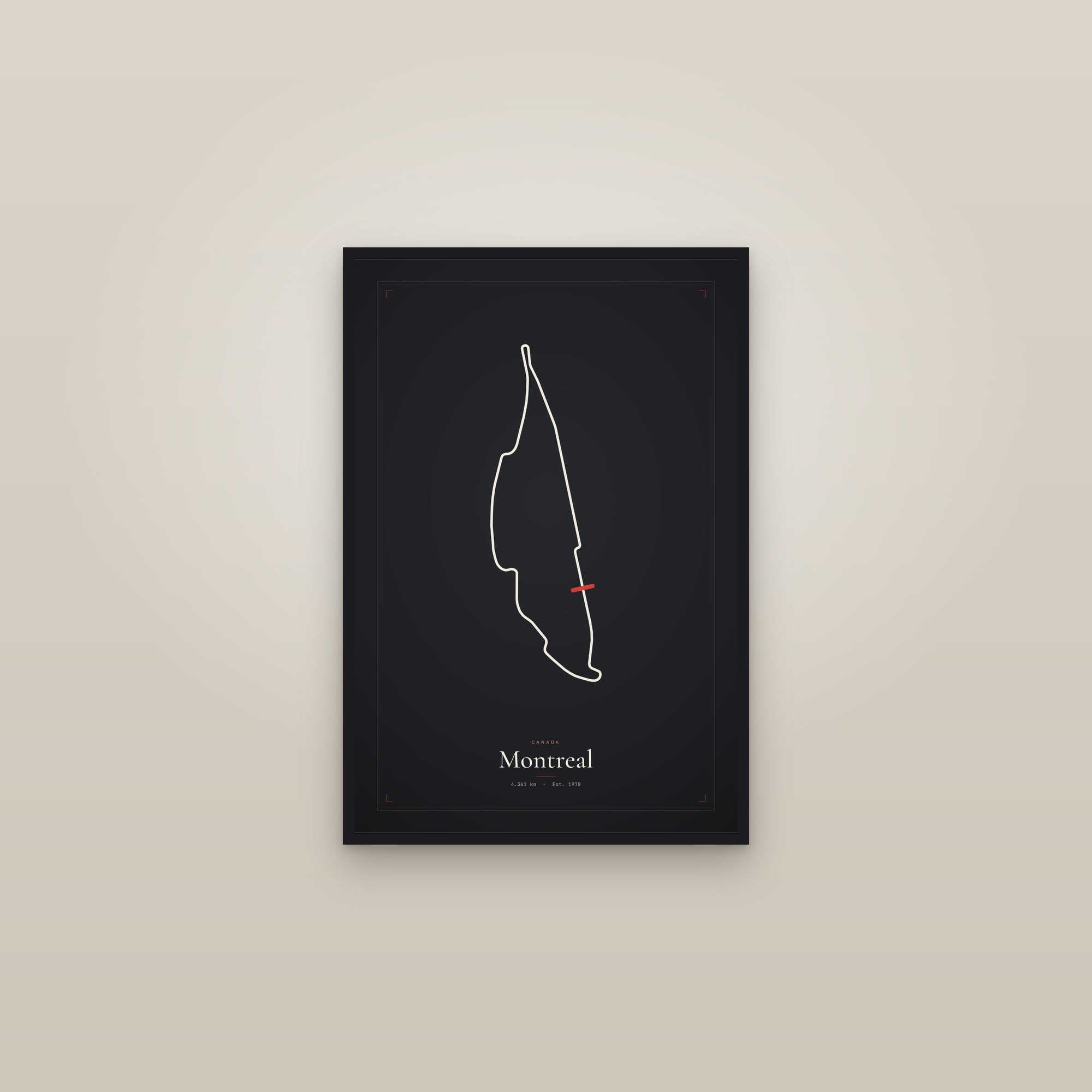 Montreal — Circuit Print — framed in a gallery setting