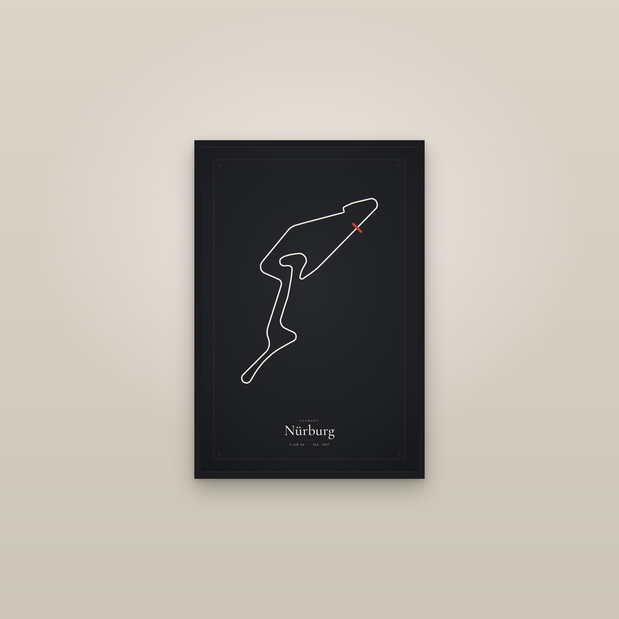 Nürburg — Circuit Print — framed in a gallery setting