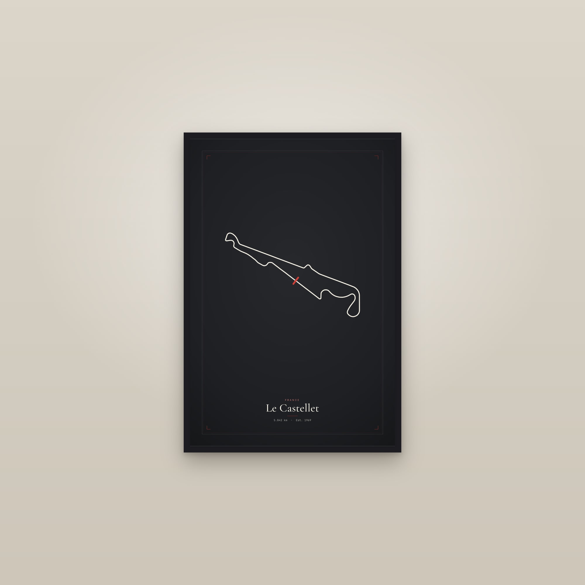 Le Castellet — Circuit Print — framed in a gallery setting