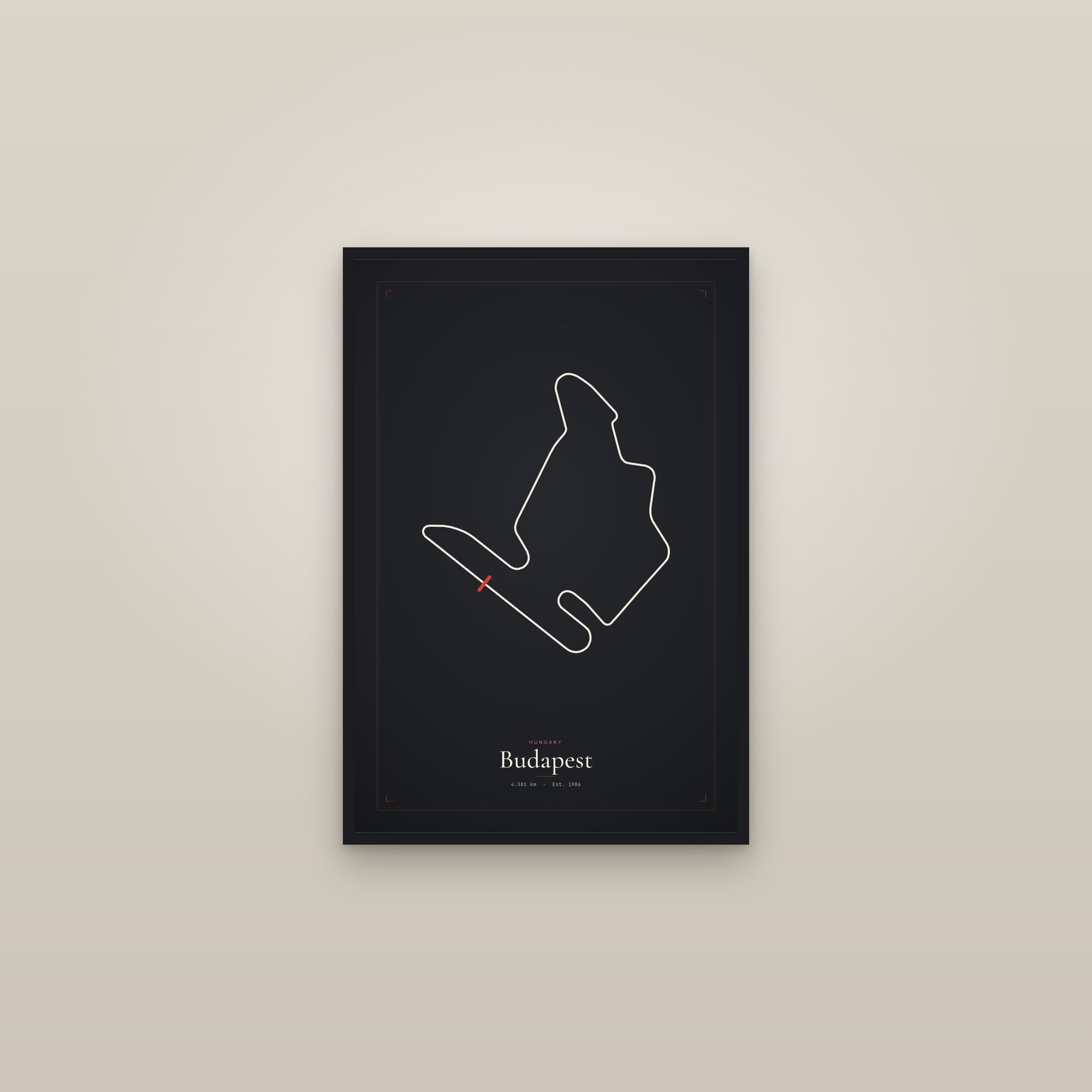 Budapest — Circuit Print — framed in a gallery setting