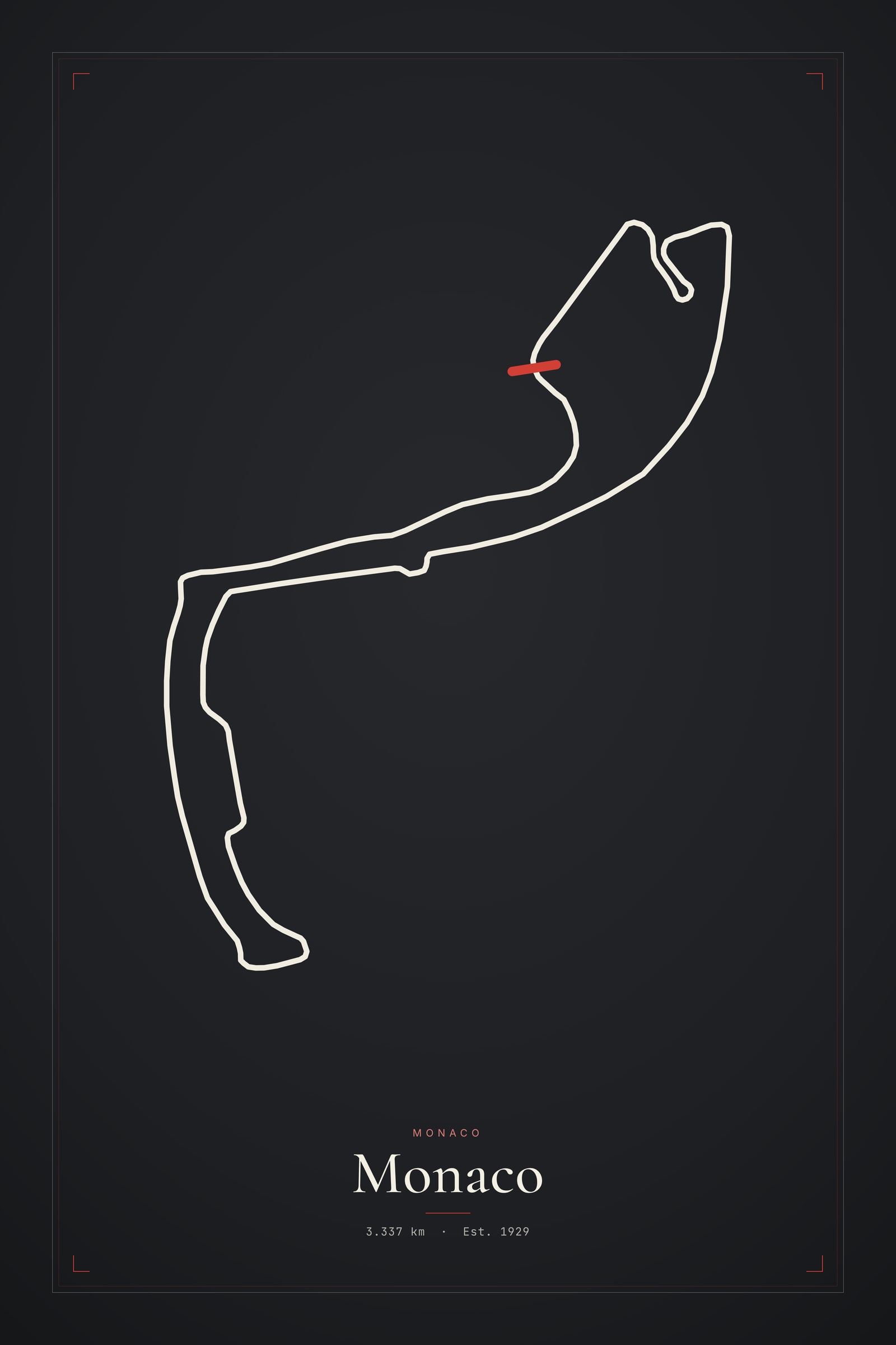 Framed Monaco circuit print