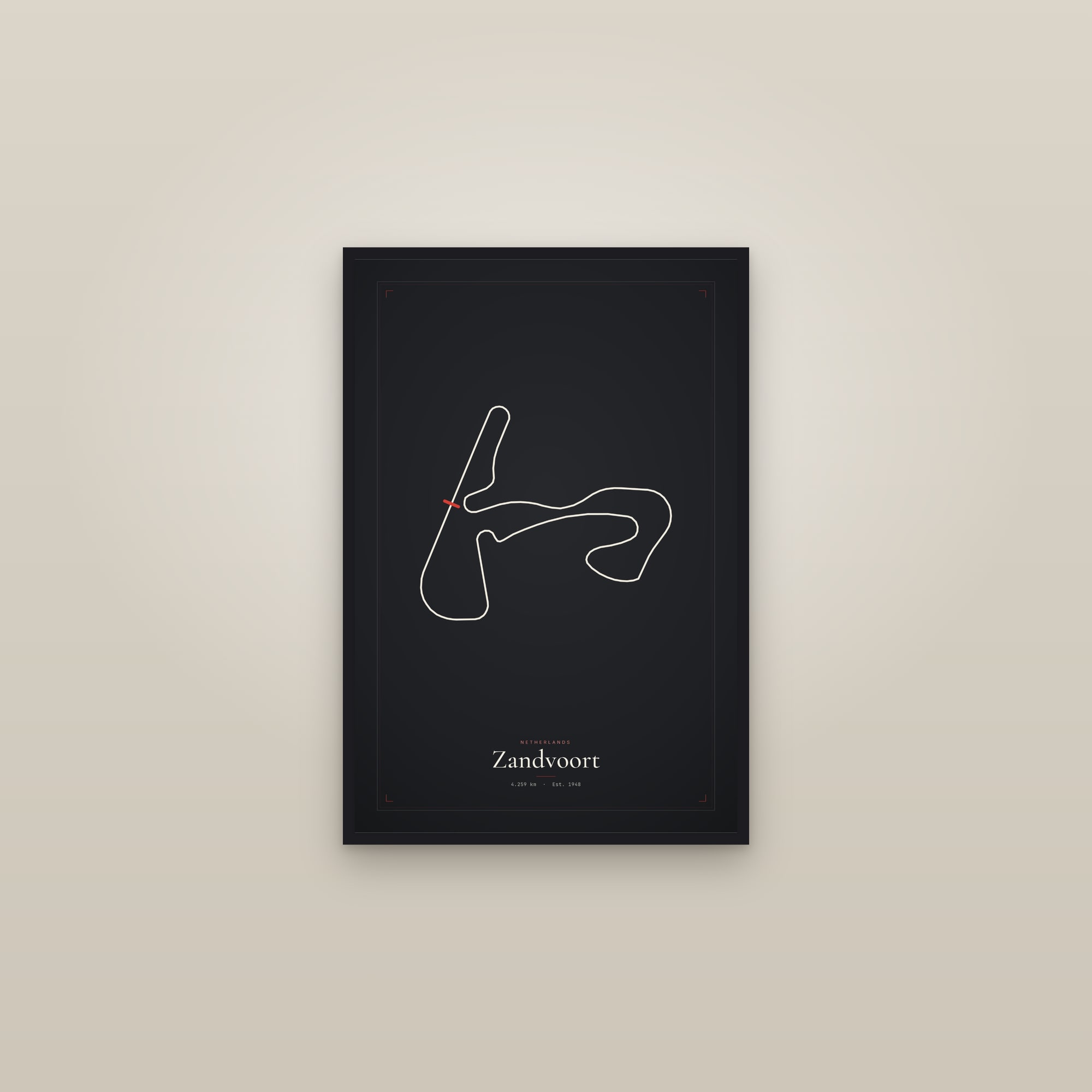 Zandvoort — Circuit Print — framed in a gallery setting