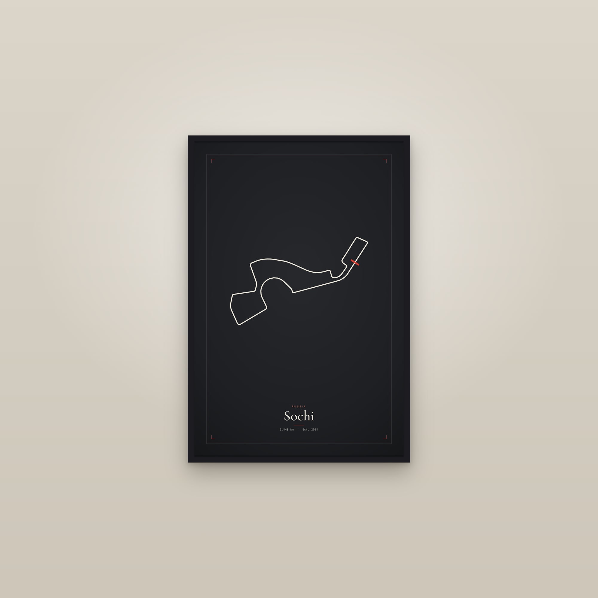 Sochi — Circuit Print — framed in a gallery setting