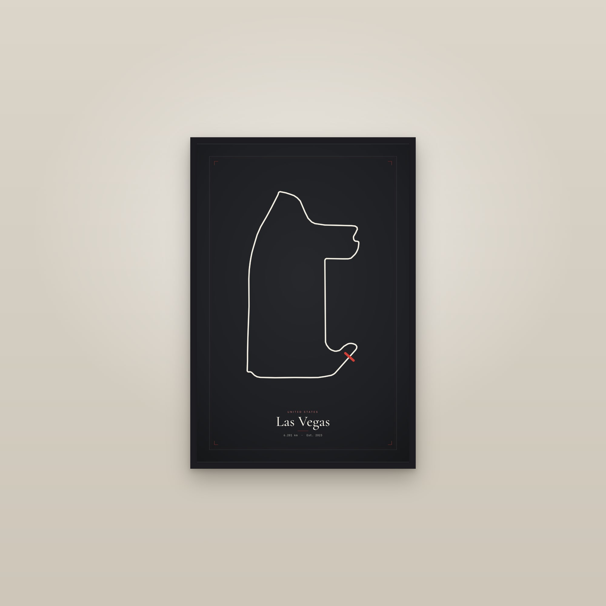 Las Vegas — Circuit Print — framed in a gallery setting