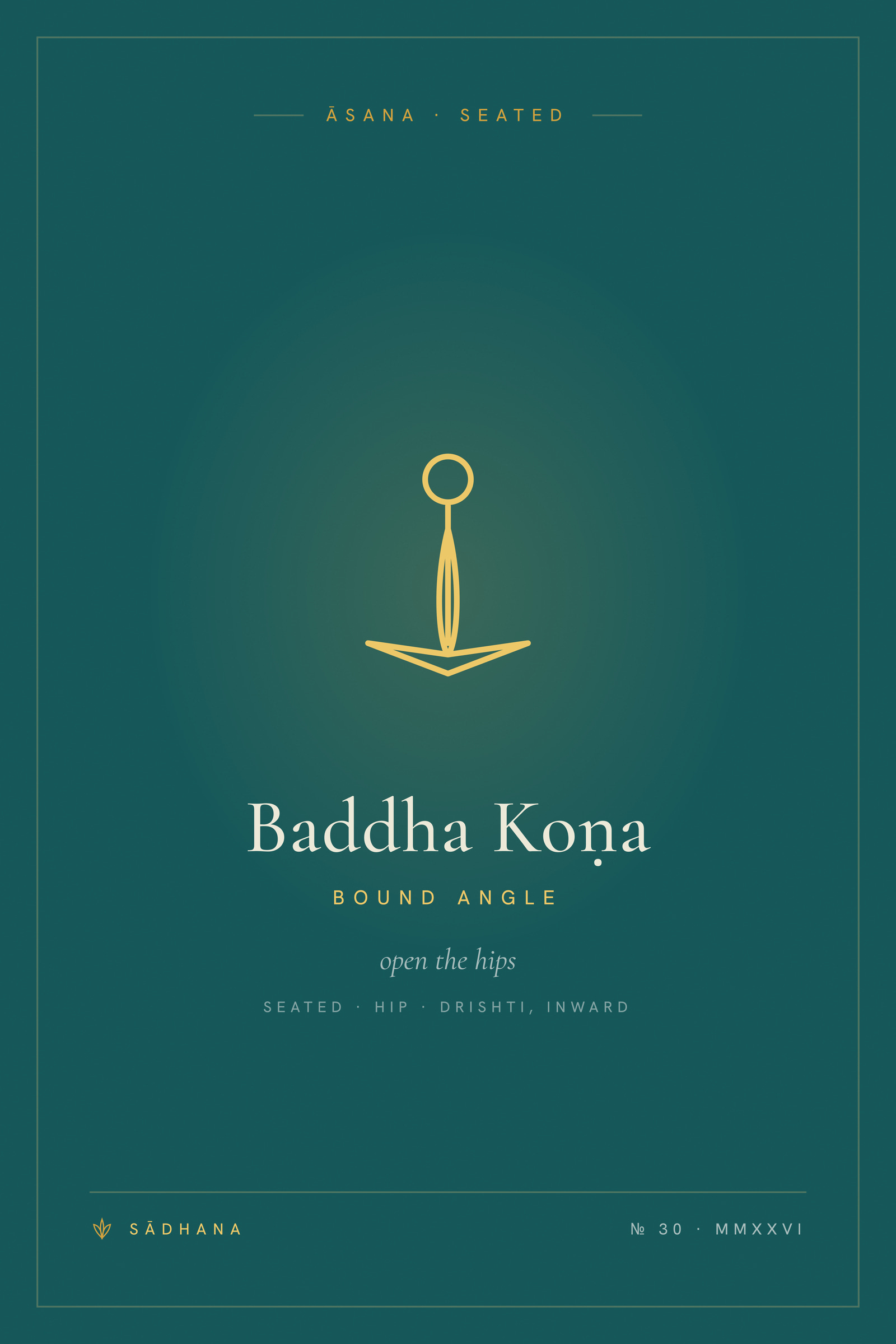 Bound Angle Pose (Emerald) — Yoga Pose Print · Yoga Wall Art