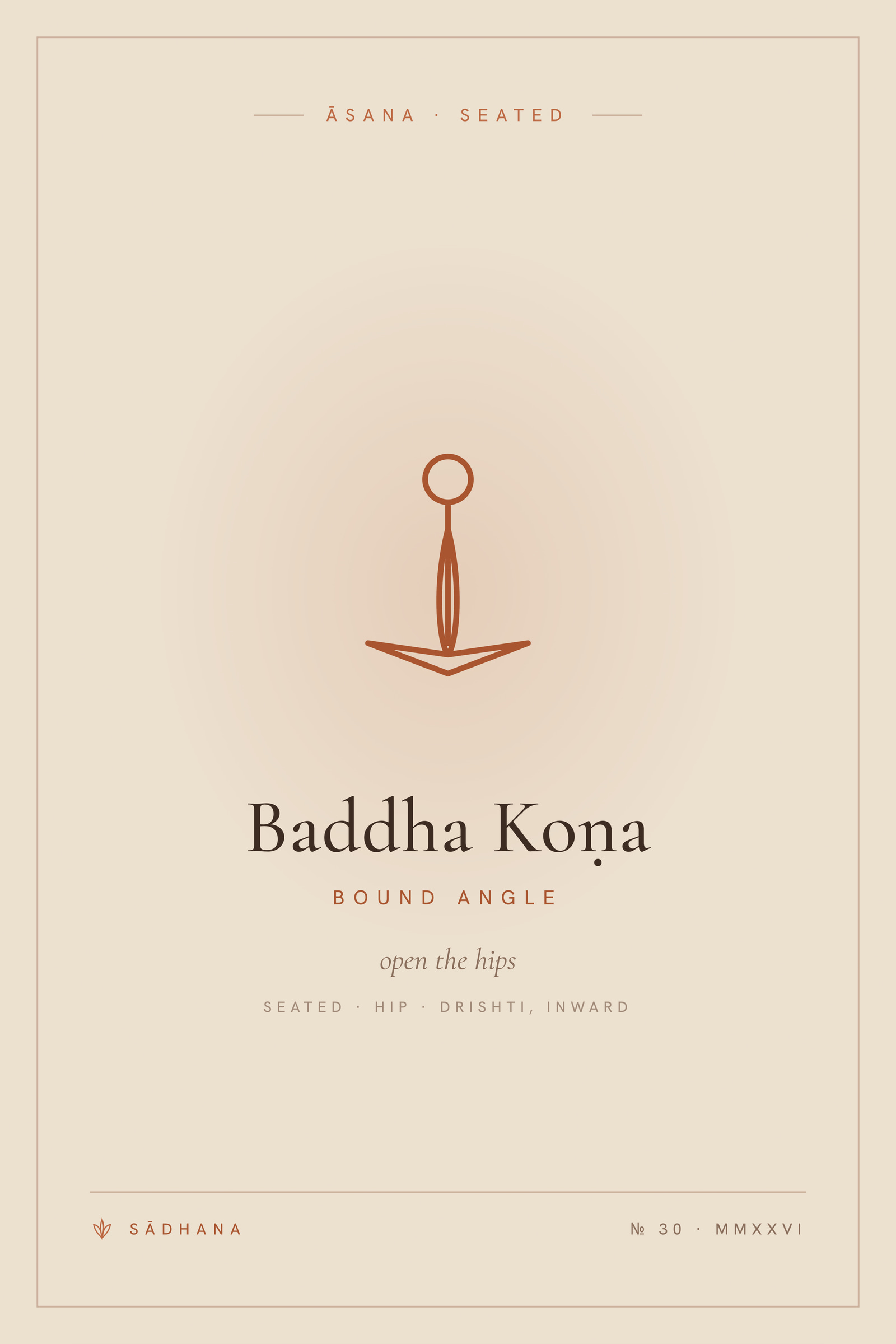 Bound Angle Pose (Terra) — Yoga Pose Print · Yoga Wall Art