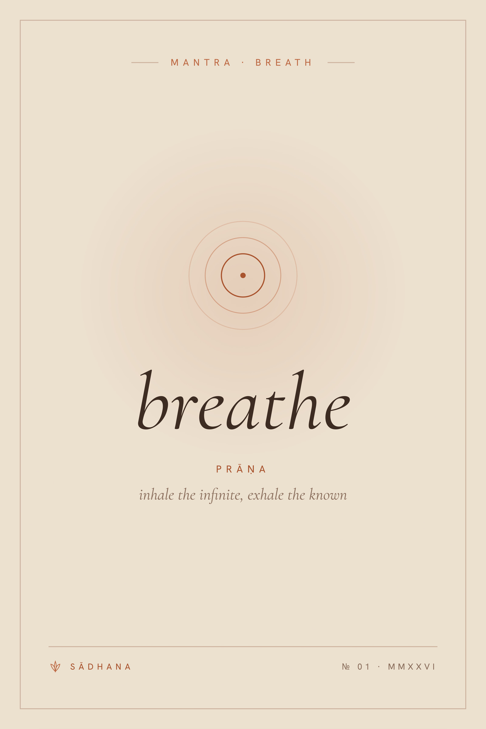 Breathe (Terra) — Yoga Mantra Print · Meditation Wall Art