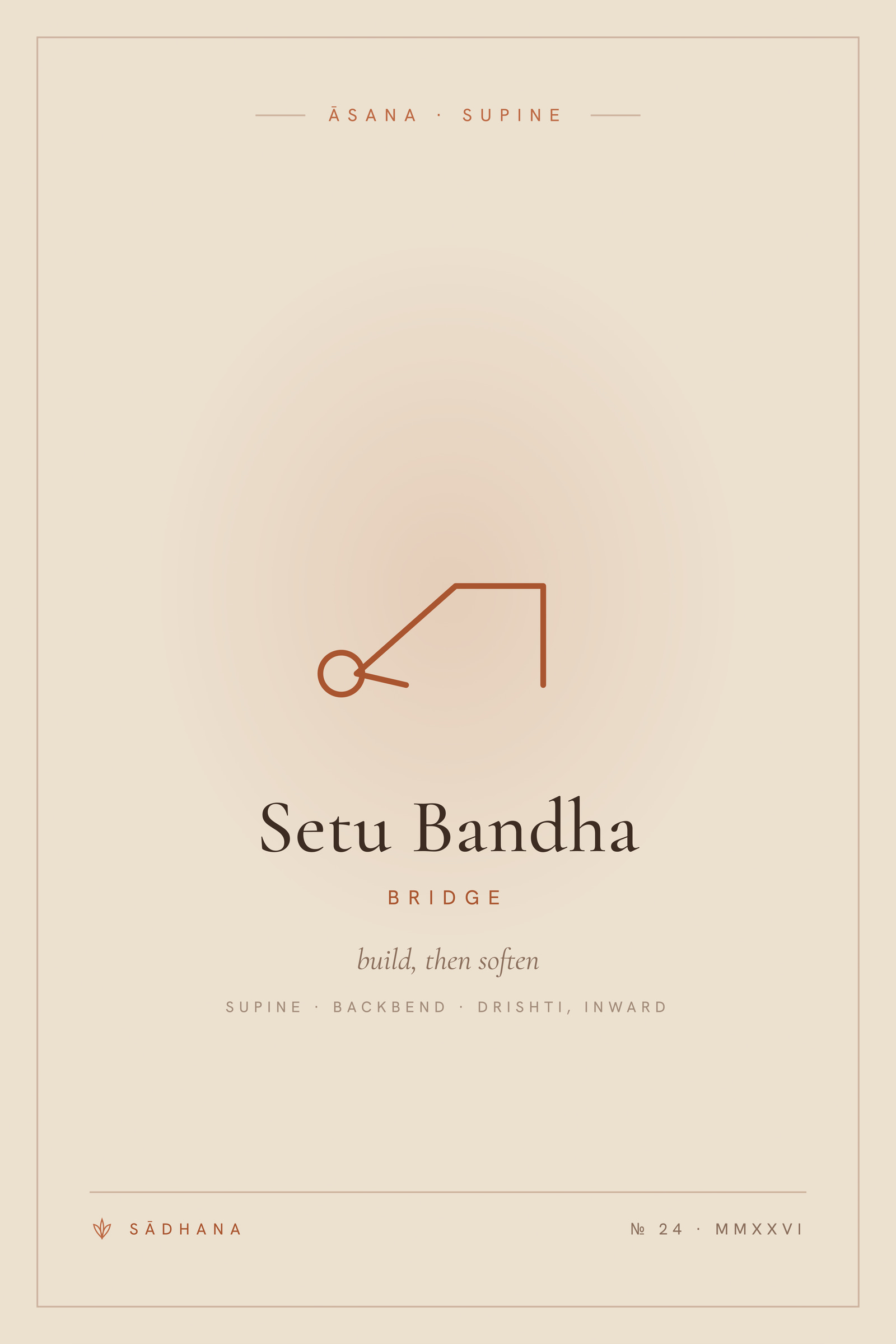 Bridge Pose (Terra) — Yoga Pose Print · Yoga Wall Art