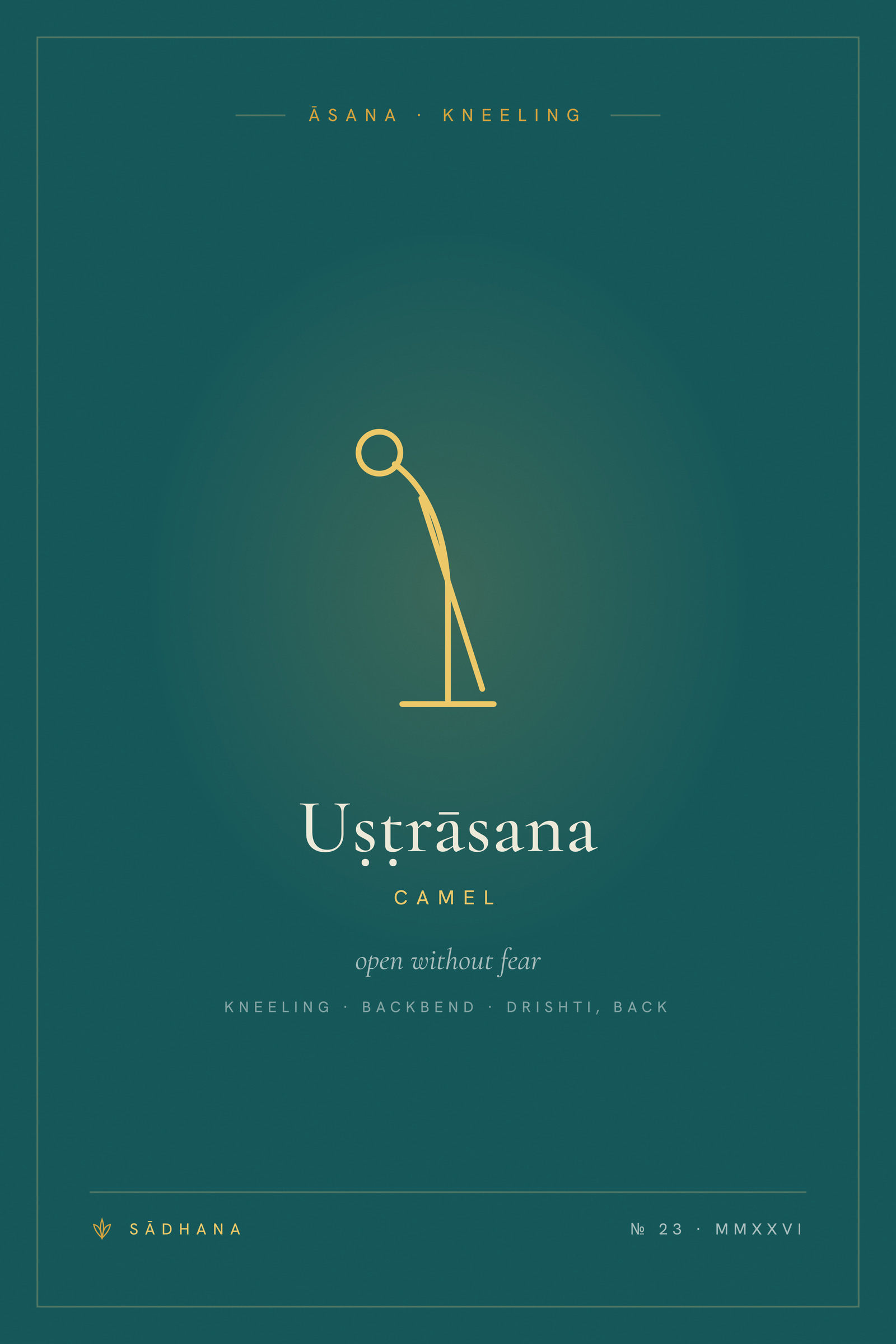 Camel Pose (Emerald) — Yoga Pose Print · Yoga Wall Art
