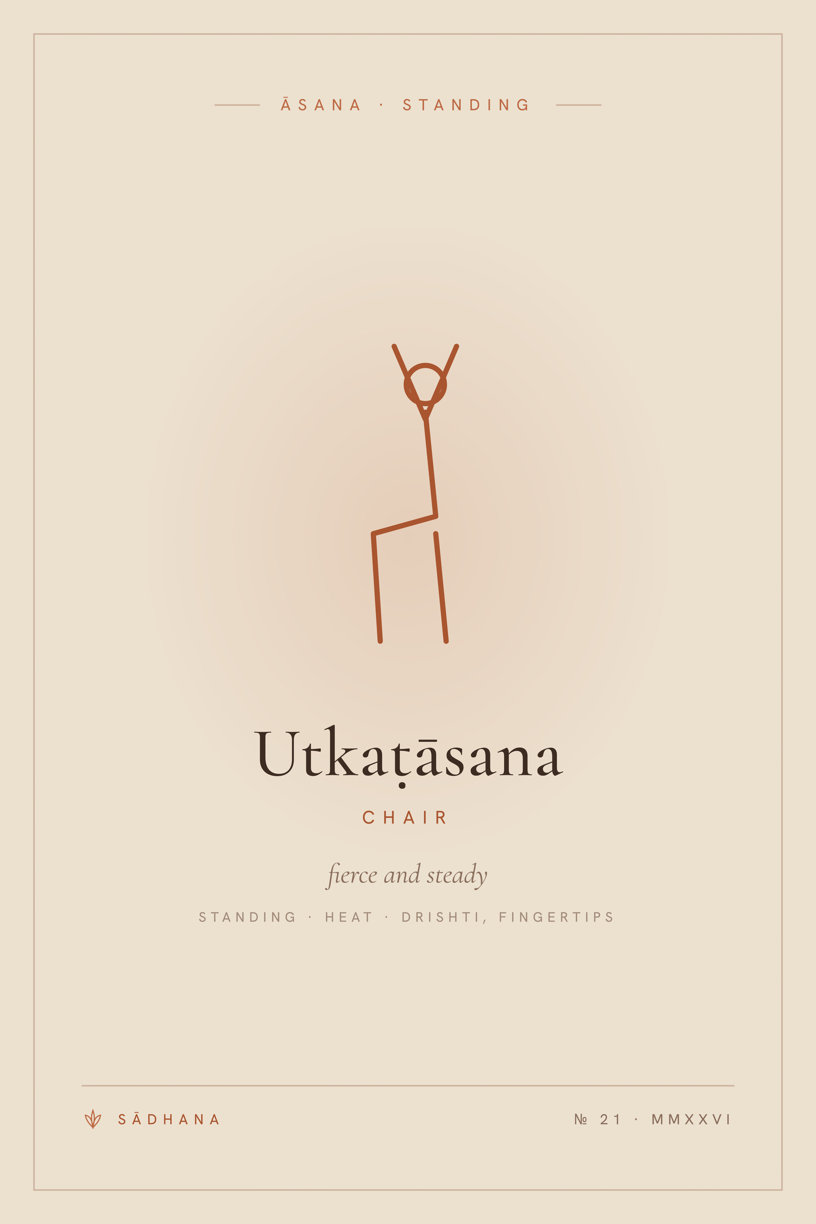 Chair Pose (Terra) — Yoga Pose Print · Yoga Wall Art