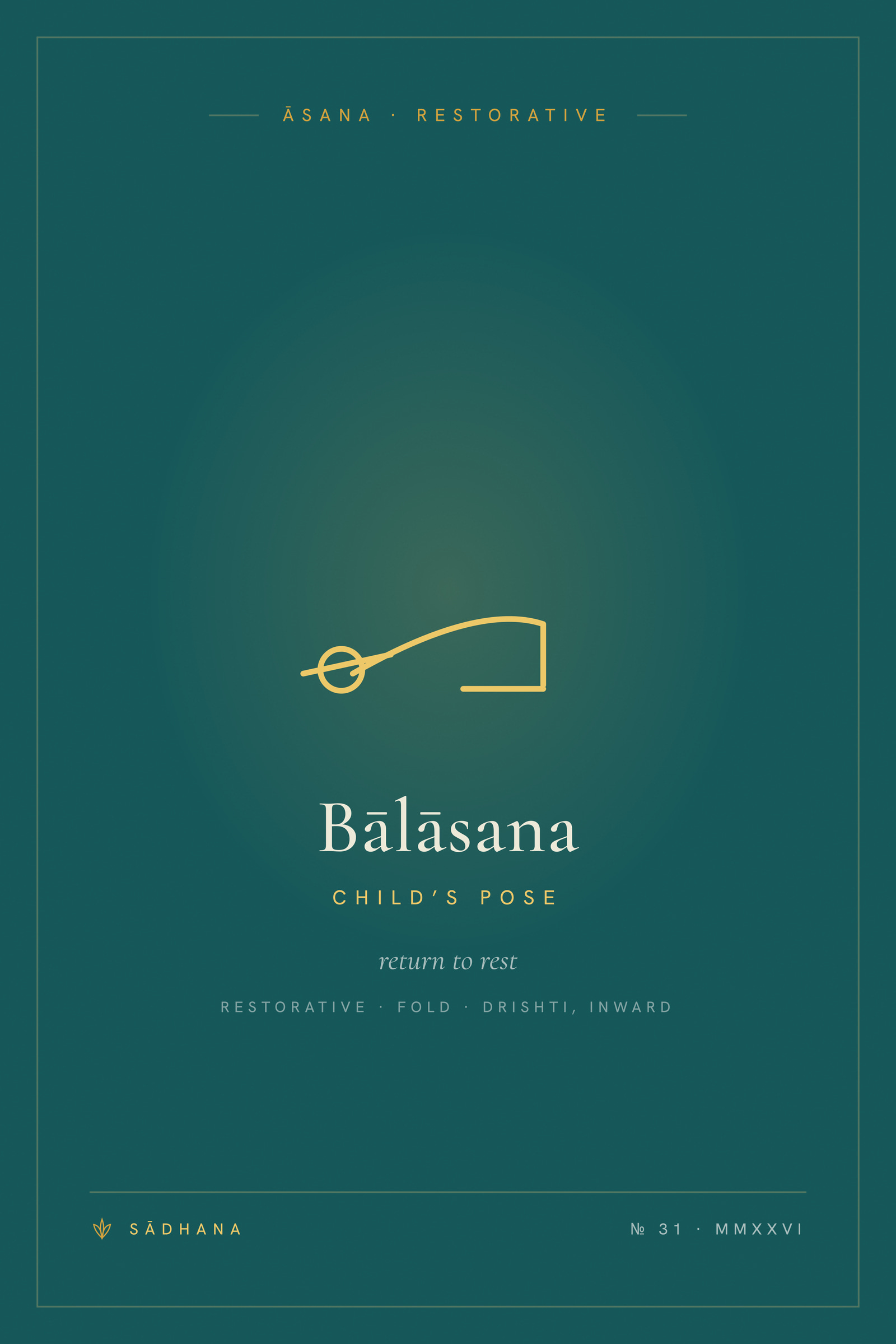 Child’s Pose (Emerald) — Yoga Pose Print · Yoga Wall Art