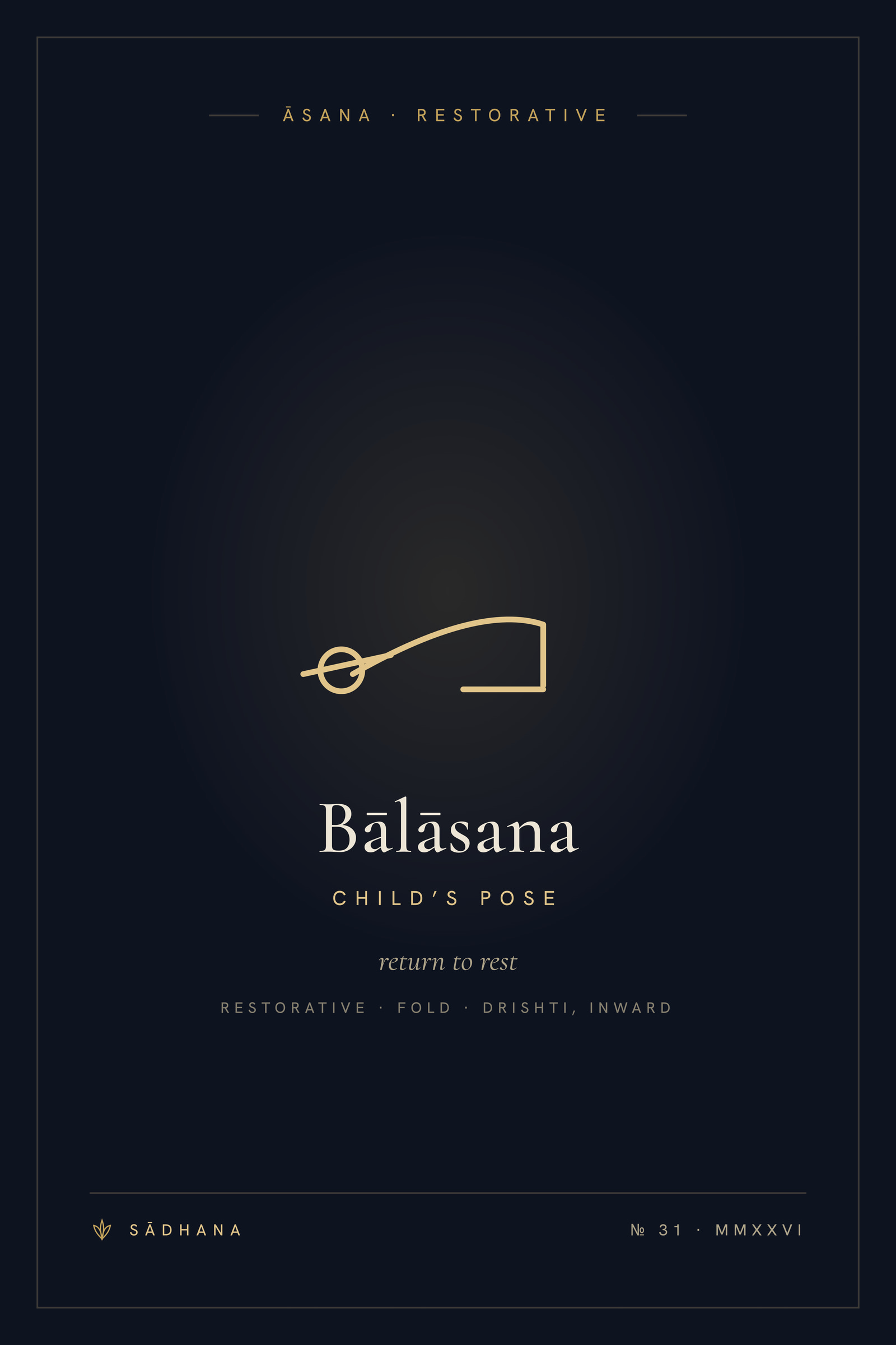 Child’s Pose (Midnight) — Yoga Pose Print · Yoga Wall Art