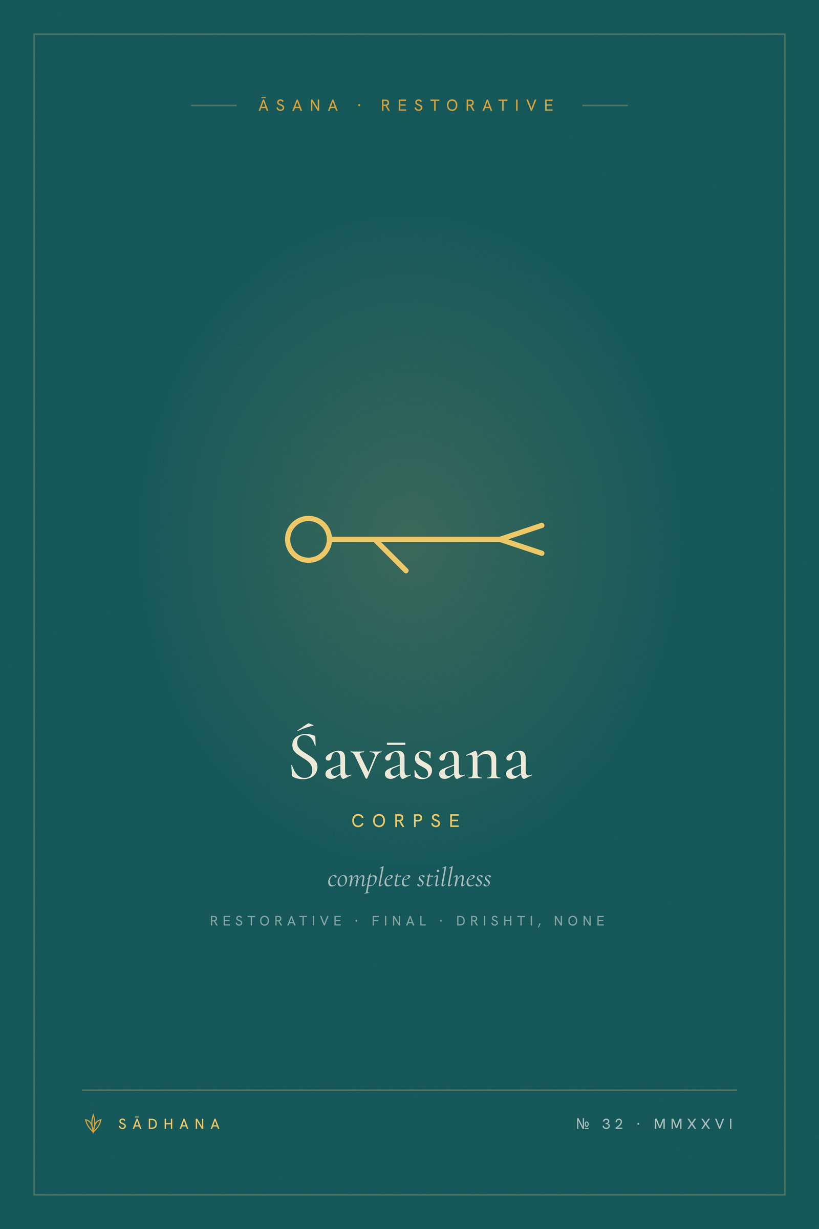 Corpse Pose (Emerald) — Yoga Pose Print · Yoga Wall Art