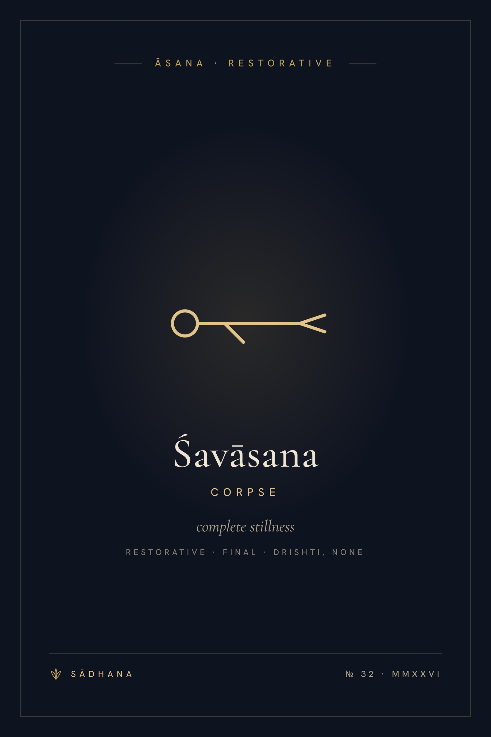 Corpse Pose (Midnight) — Yoga Pose Print · Yoga Wall Art