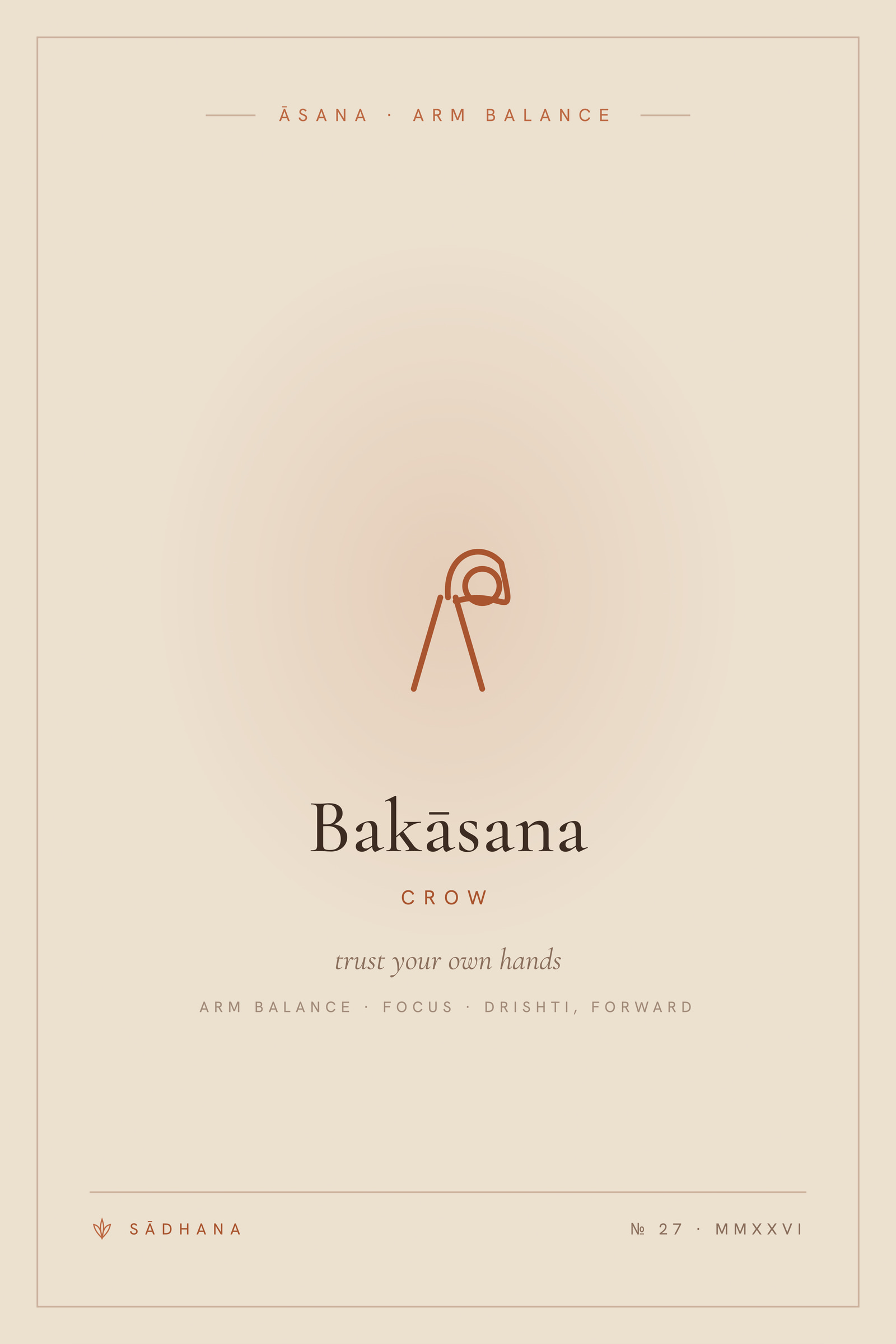 Crow Pose (Terra) — Yoga Pose Print · Yoga Wall Art