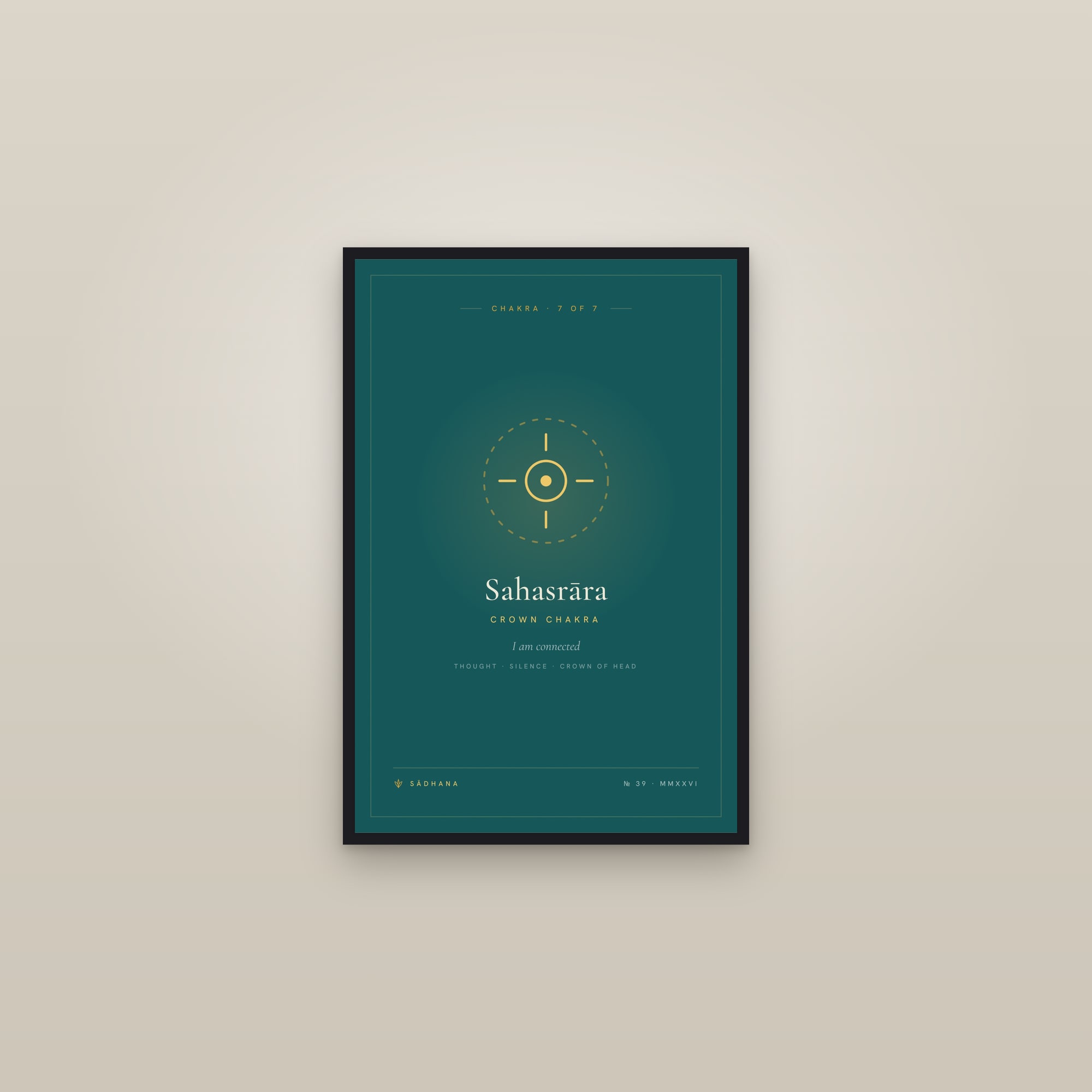 Crown Chakra (Emerald) — Chakra Art Print · Yoga Wall Art — framed in a gallery setting